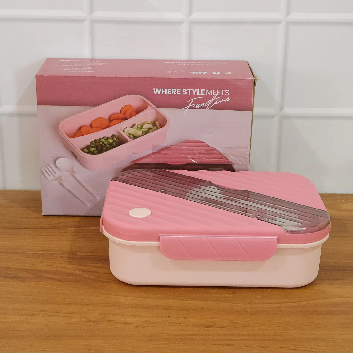 Plastic 3 Compartment Lunch Box for Kids - Image 8