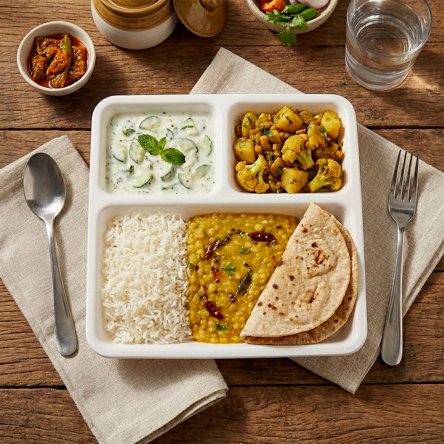 Plastic 3-Compartment Plate for Meal Serving - Image 3