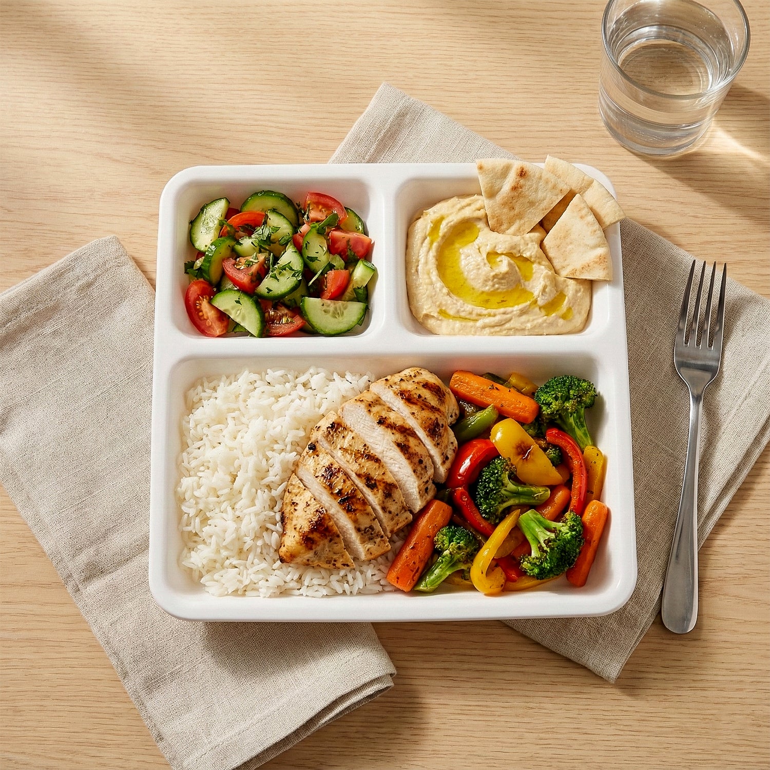 Plastic 3-Compartment Plate for Meal Serving - Image 7