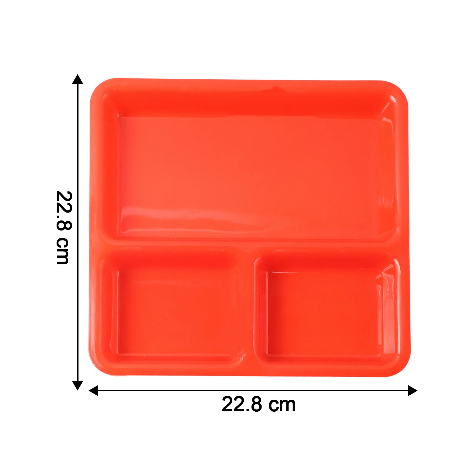Plastic 3-Compartment Rectangular Meal Serving Tray / Plates (1 Pc) - Image 4