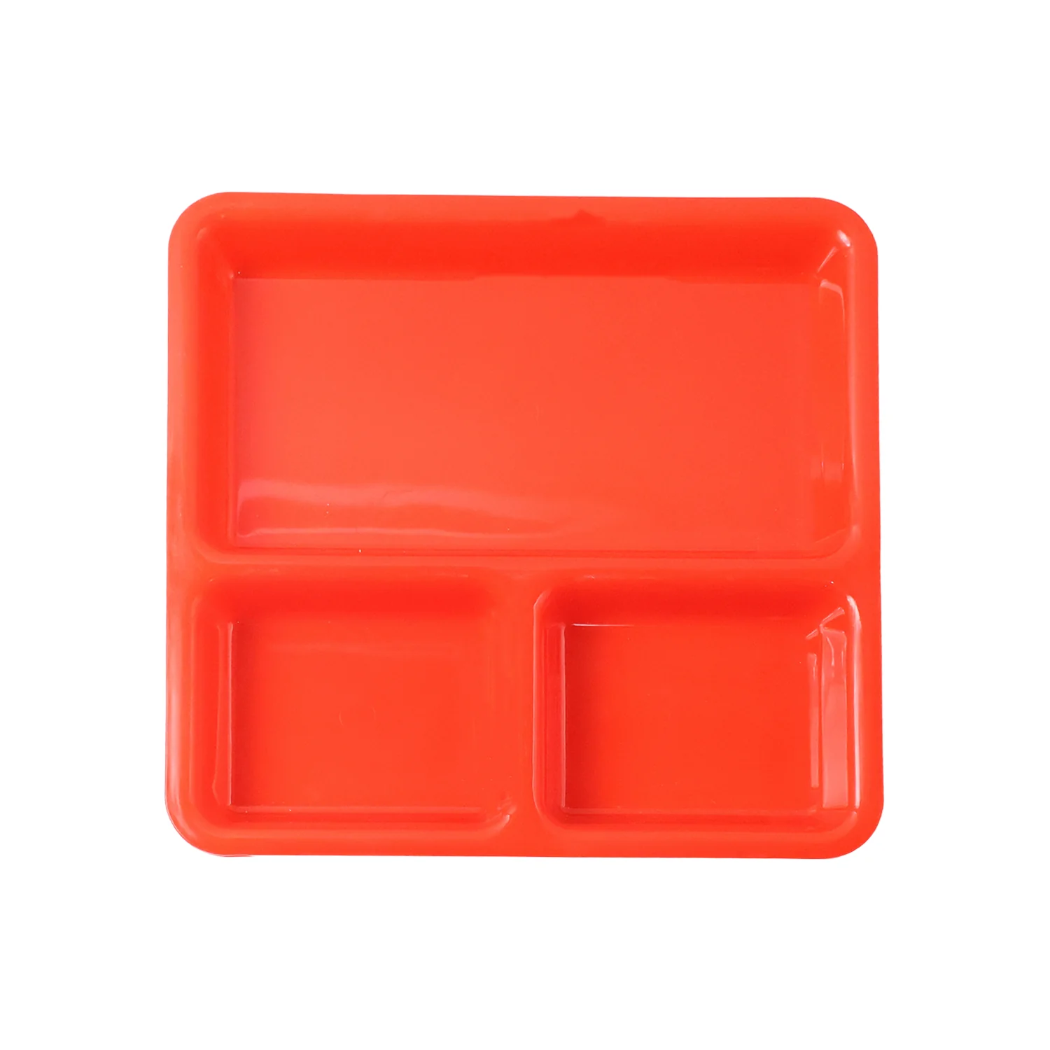 Plastic 3-Compartment Rectangular Meal Serving Tray / Plates (1 Pc) - Image 5