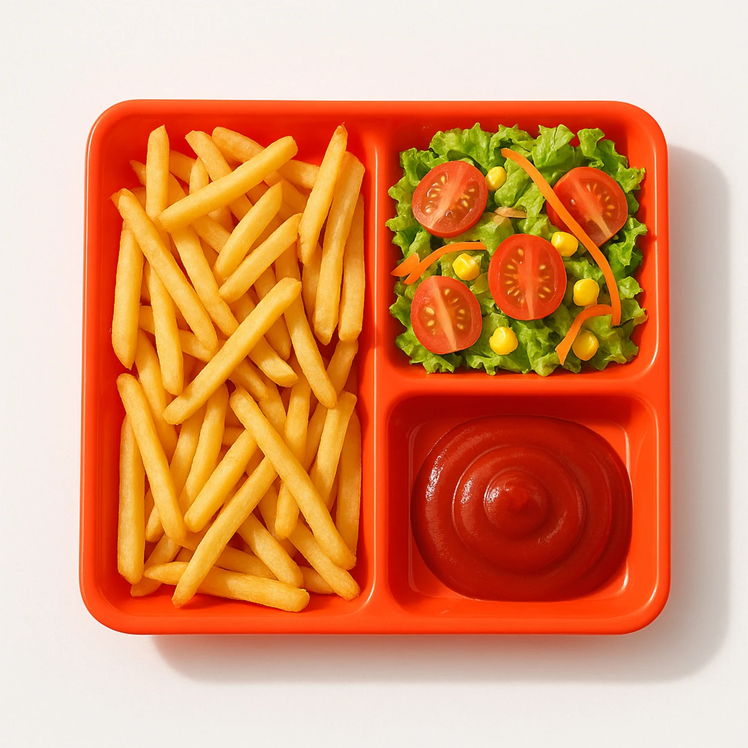 Plastic 3-Compartment Rectangular Meal Serving Tray / Plates (1 Pc) - Image 7