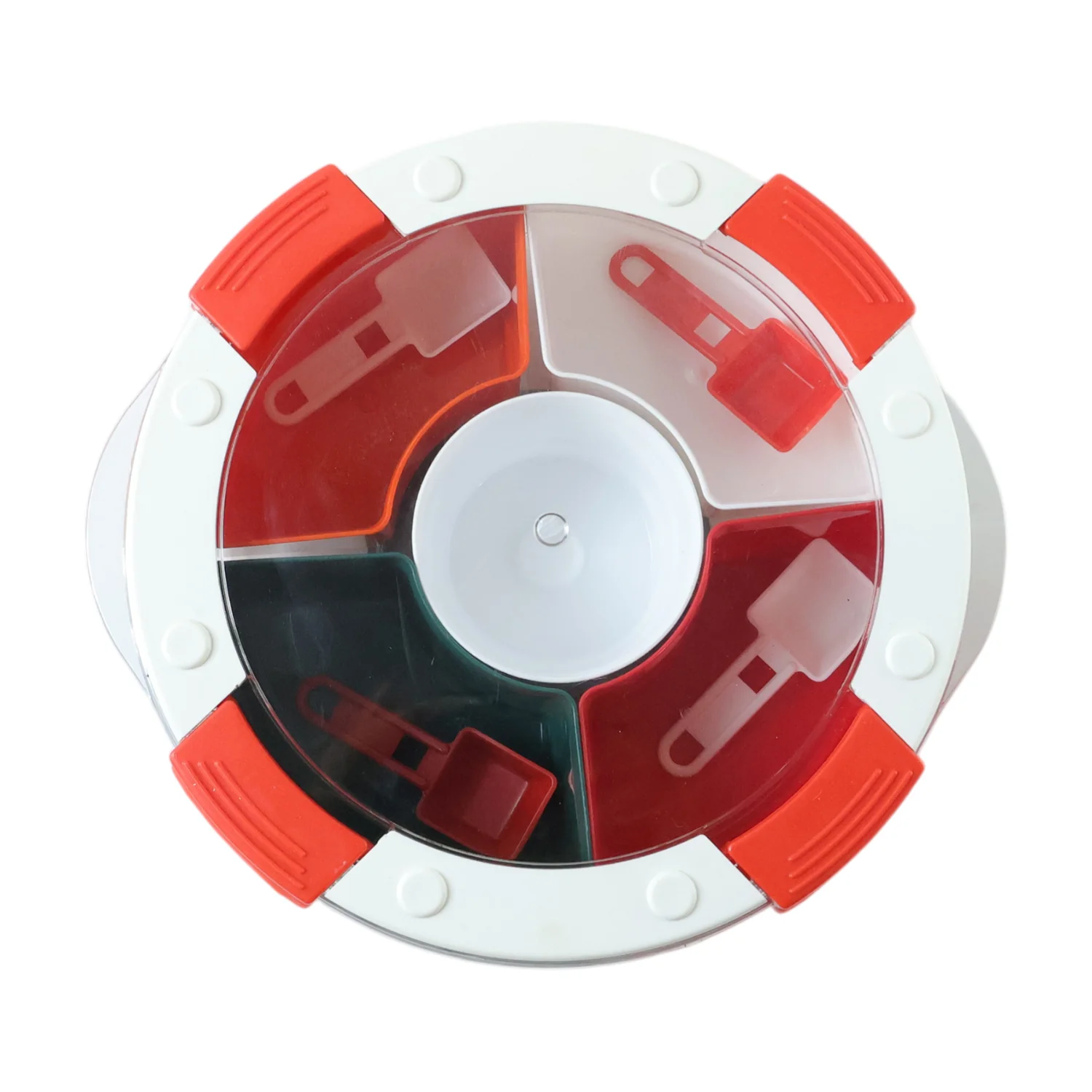 Plastic 5 Compartment Spice Storage Box With Spoons - Image 4