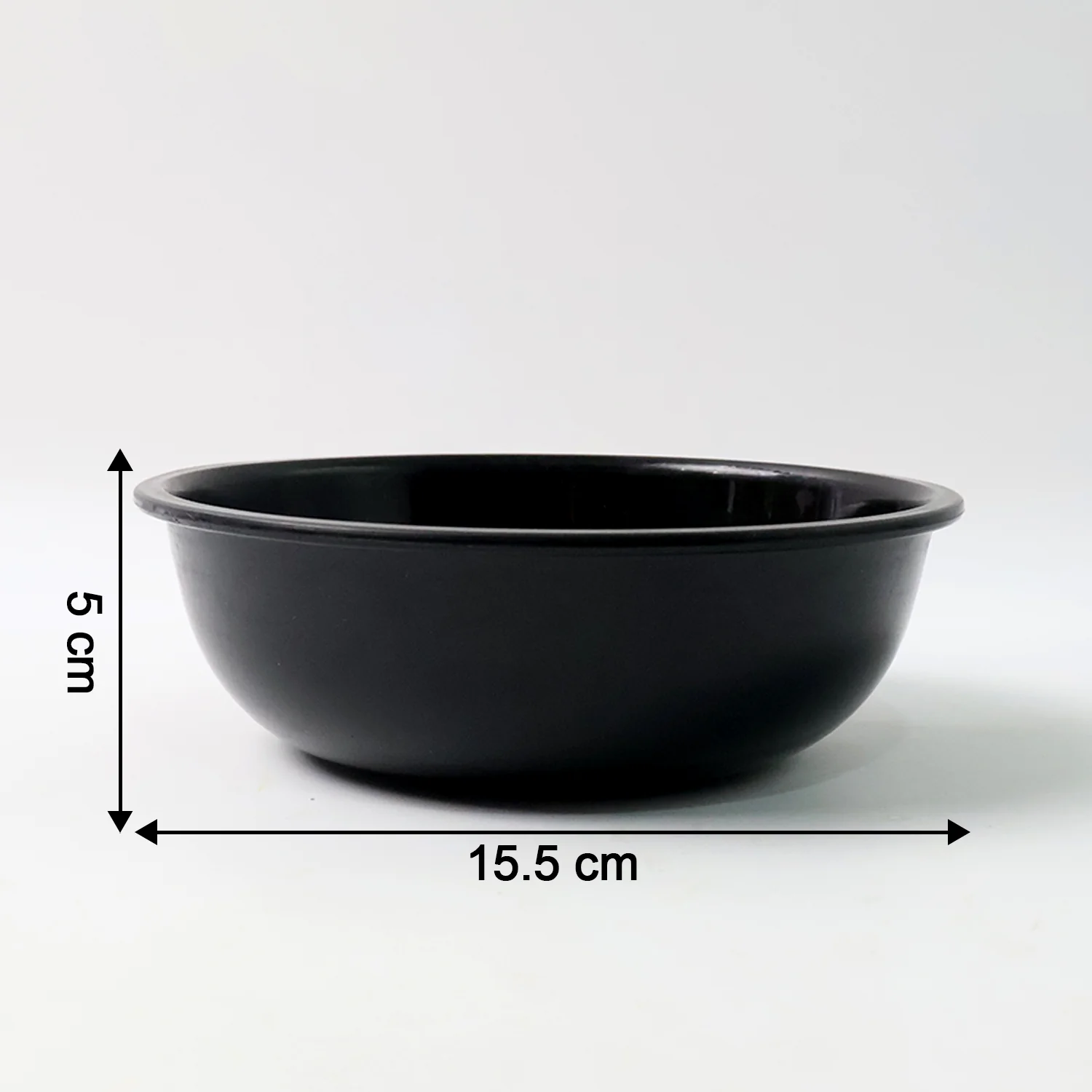 Plastic 6 Inch Black Round Deep Serving Bowl (1 Pc) - Image 6