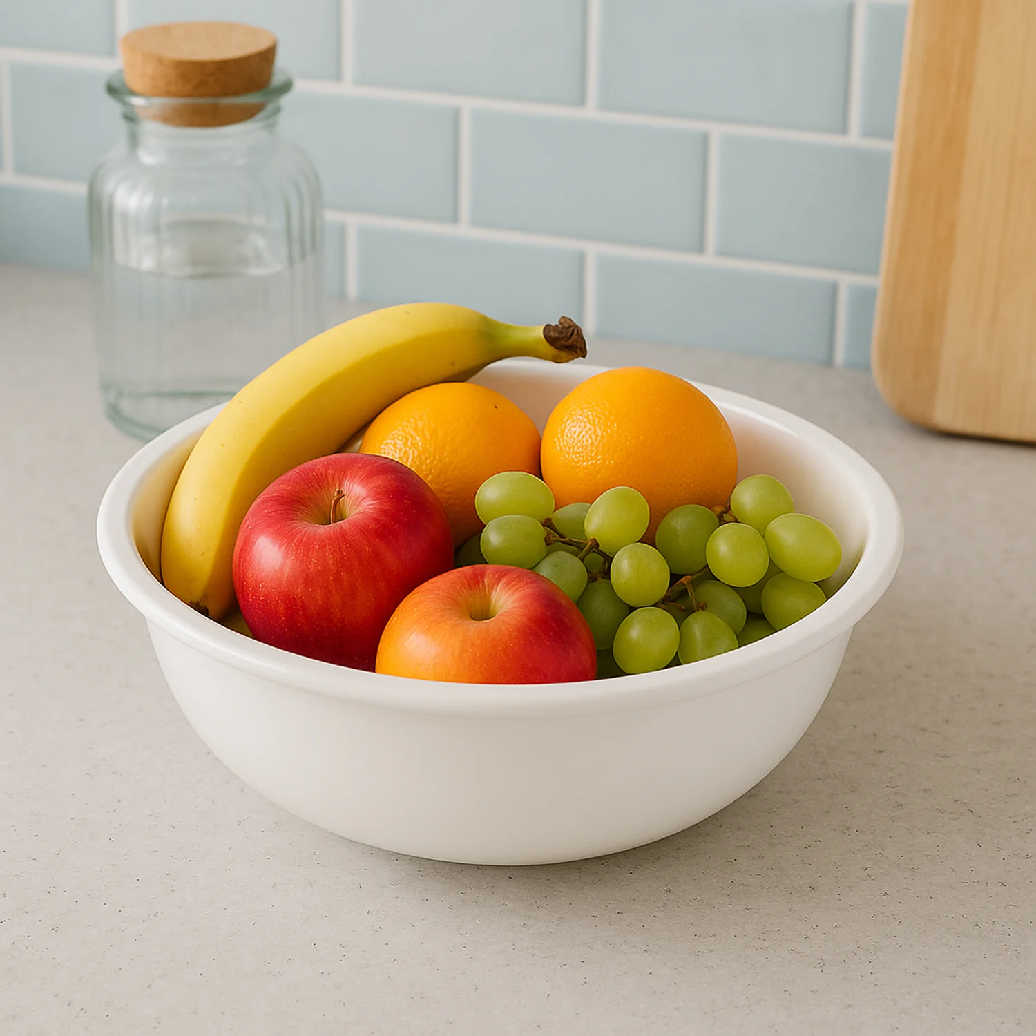 Plastic 6 Inch White Round Deep Serving Bowl (1 Pc) - Image 3