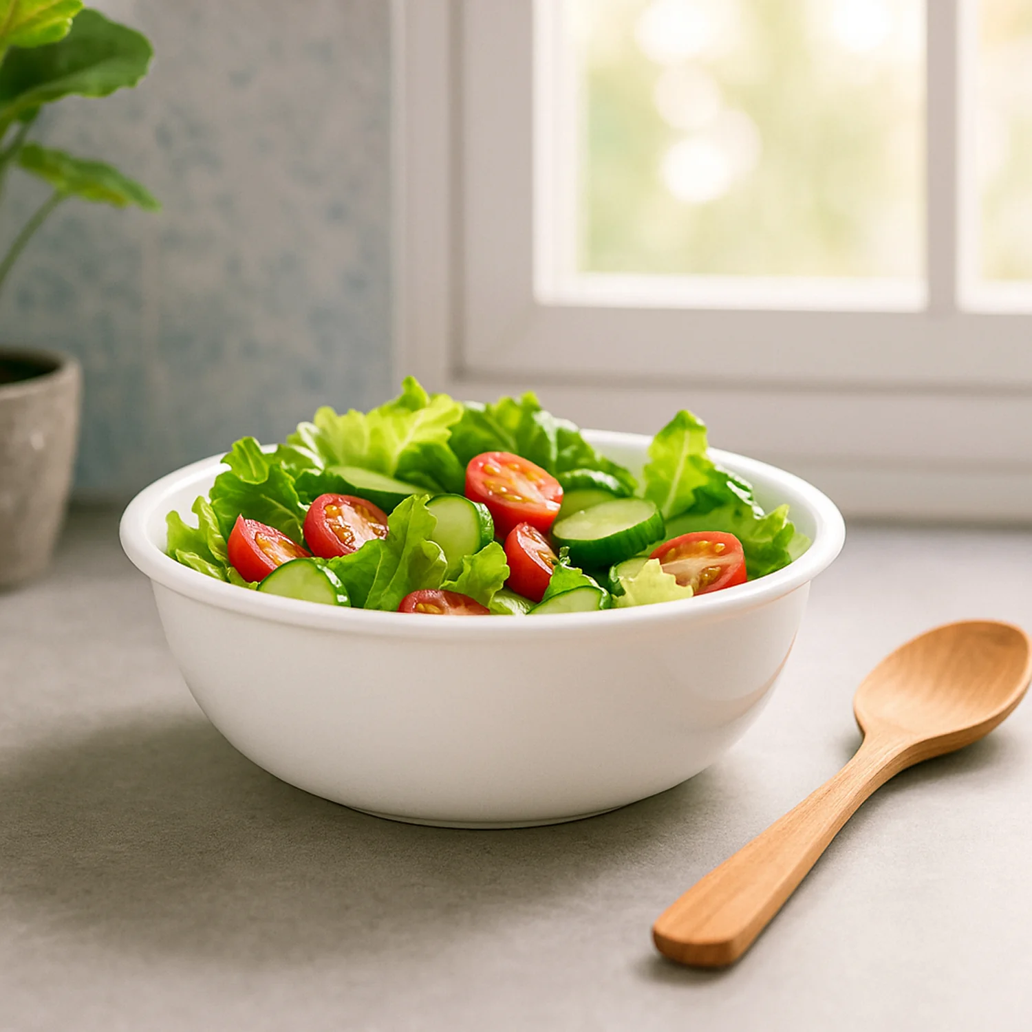 Plastic 6 Inch White Round Deep Serving Bowl (1 Pc) - Image 6
