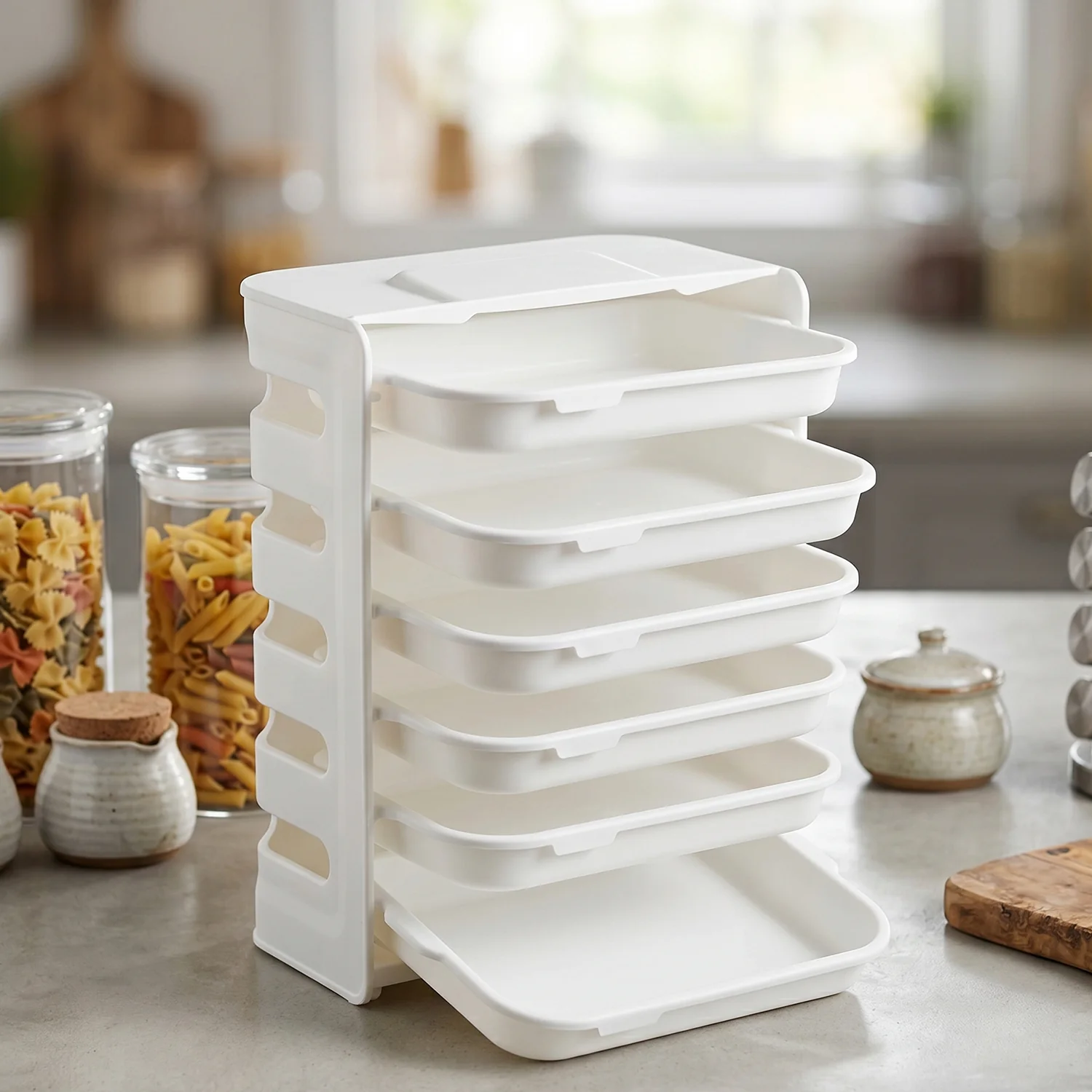 Wall Mount 6-Layer Food Storage Rack – Stackable, Space-Saving Organizer - Image 7