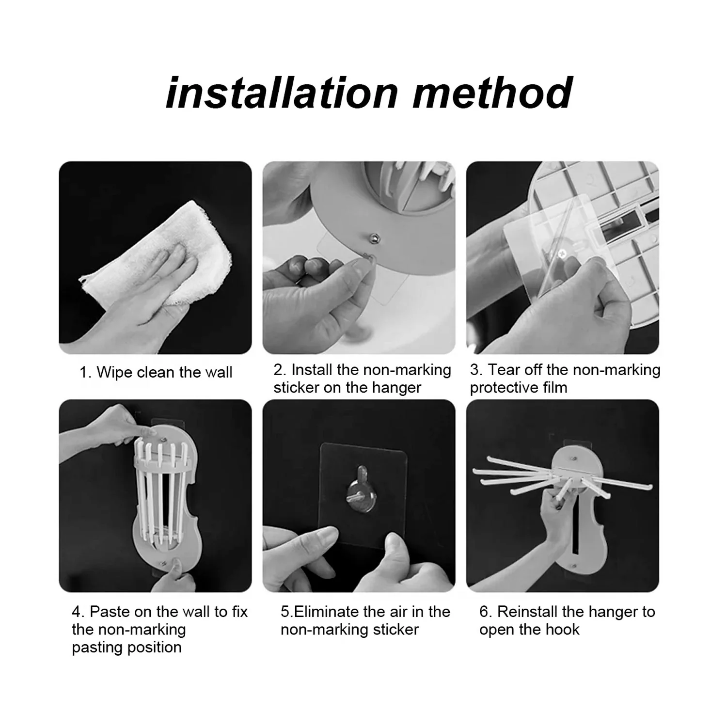 Plastic 7 in 1 Retractable Wall Mounted Pull Out Hanger for Kitchen Bath - Image 6