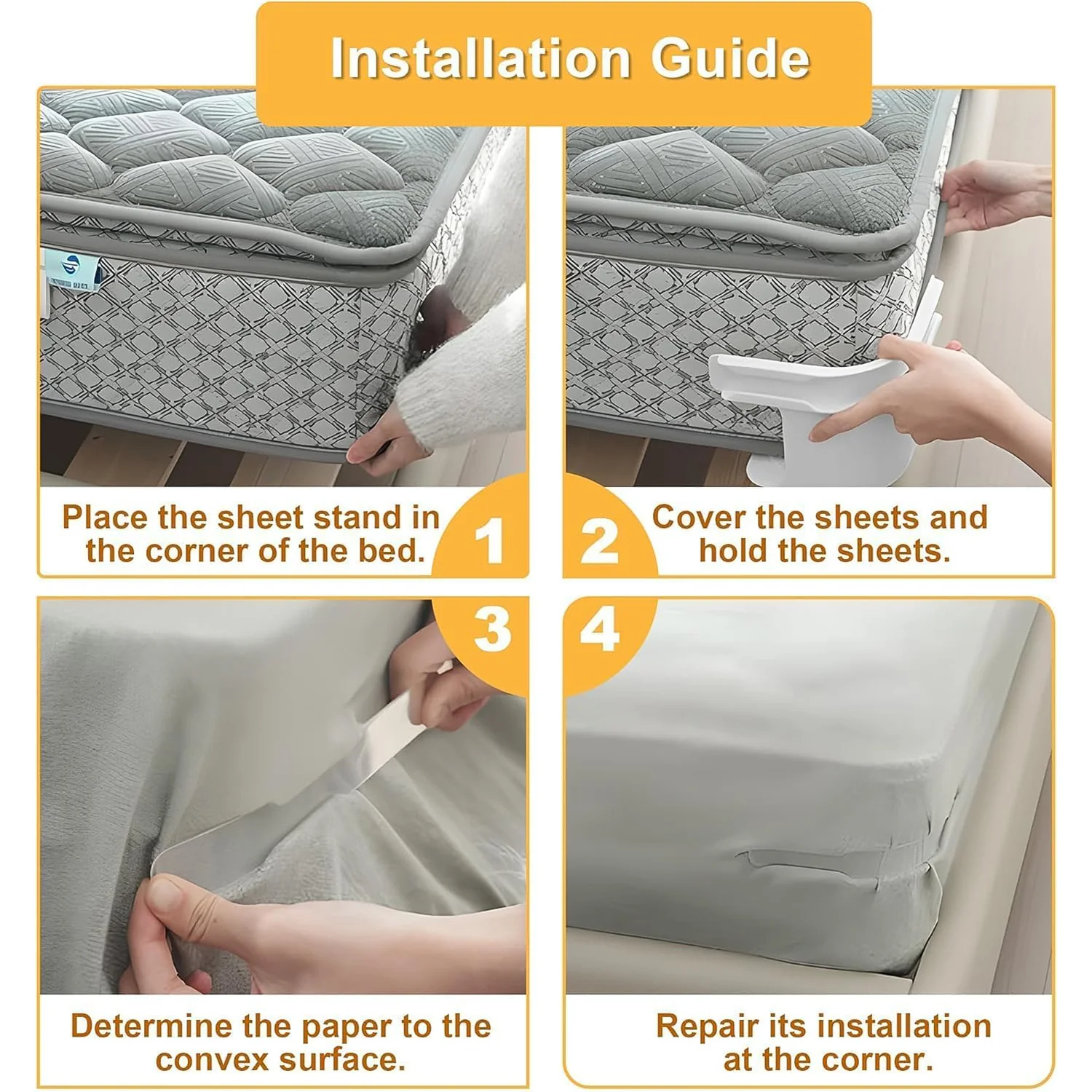 Plastic Bed Sheet Holders for Mattress (4 Pc Set) - Image 3