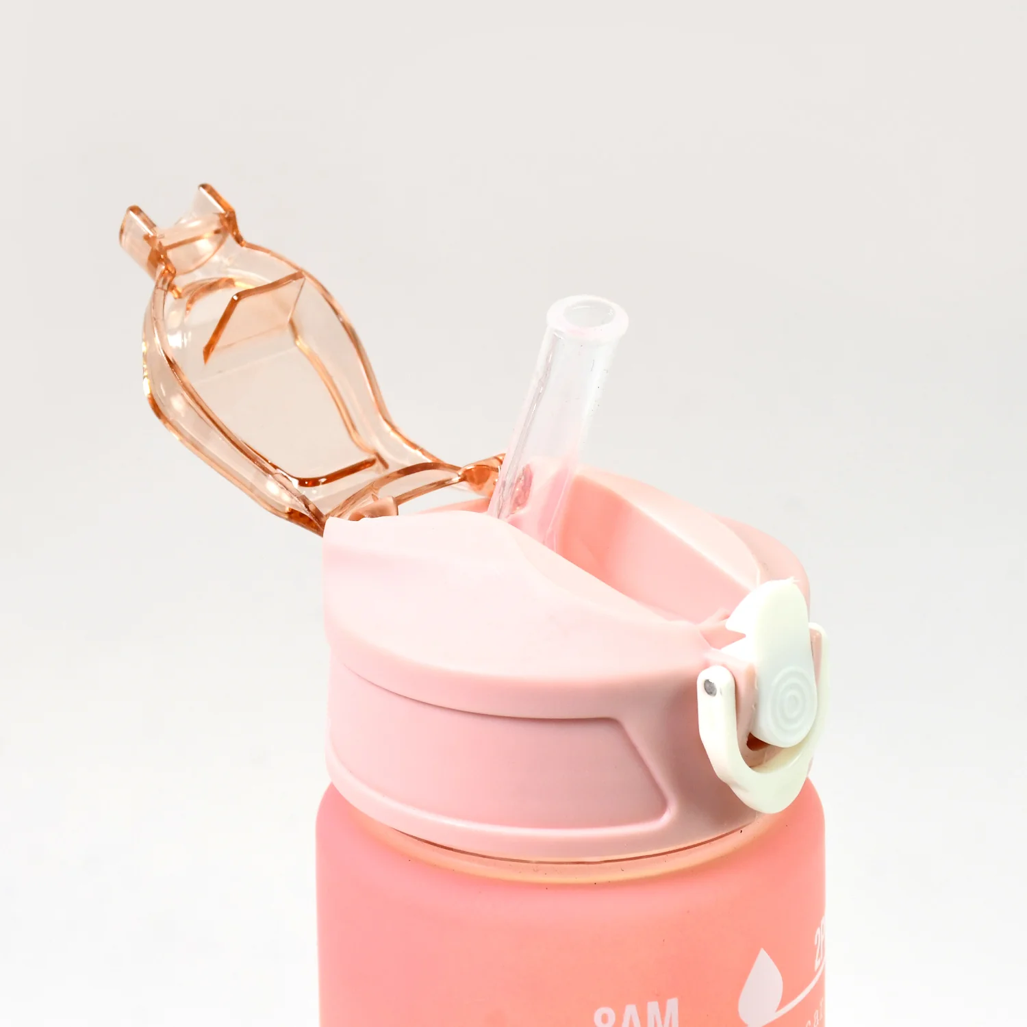 Plastic Colorful Motivational Water Bottle with Straw (750 ML) - Image 3