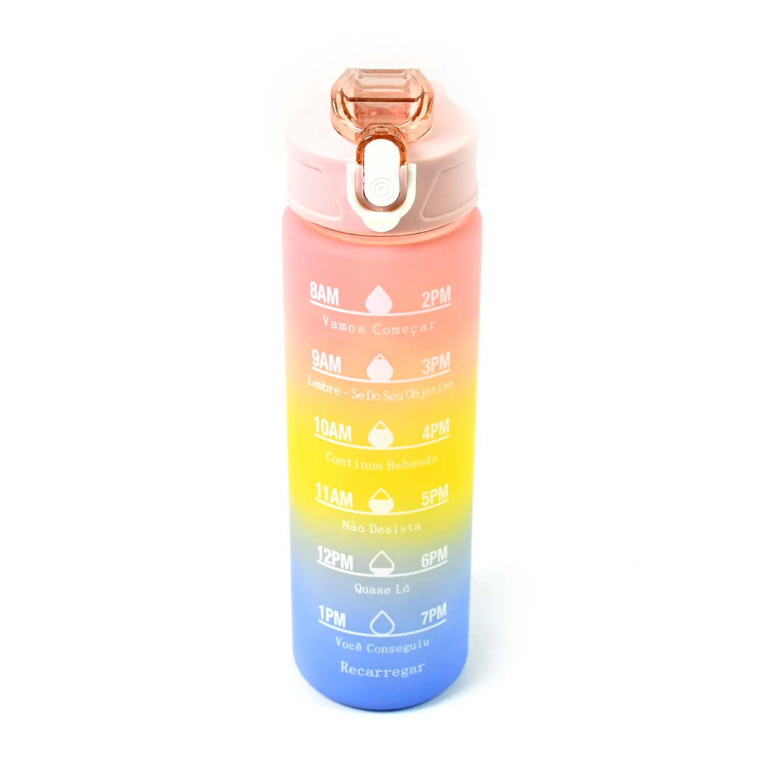 Plastic Colorful Motivational Water Bottle with Straw (750 ML) - Image 5