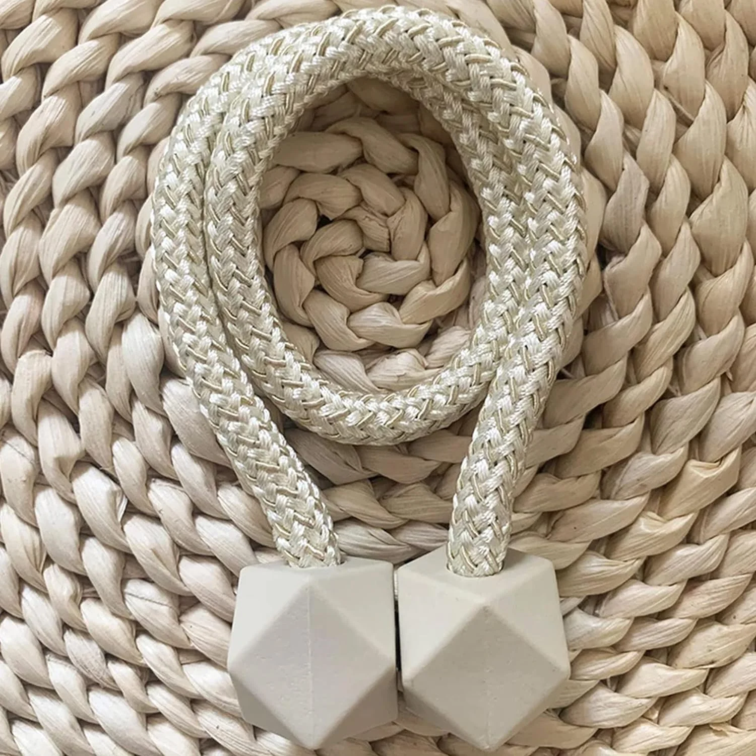 Non-Magnetic Curtain Tiebacks: Decorative Pearl Design (2 Pc (Without Magnet Buckle) - Image 3