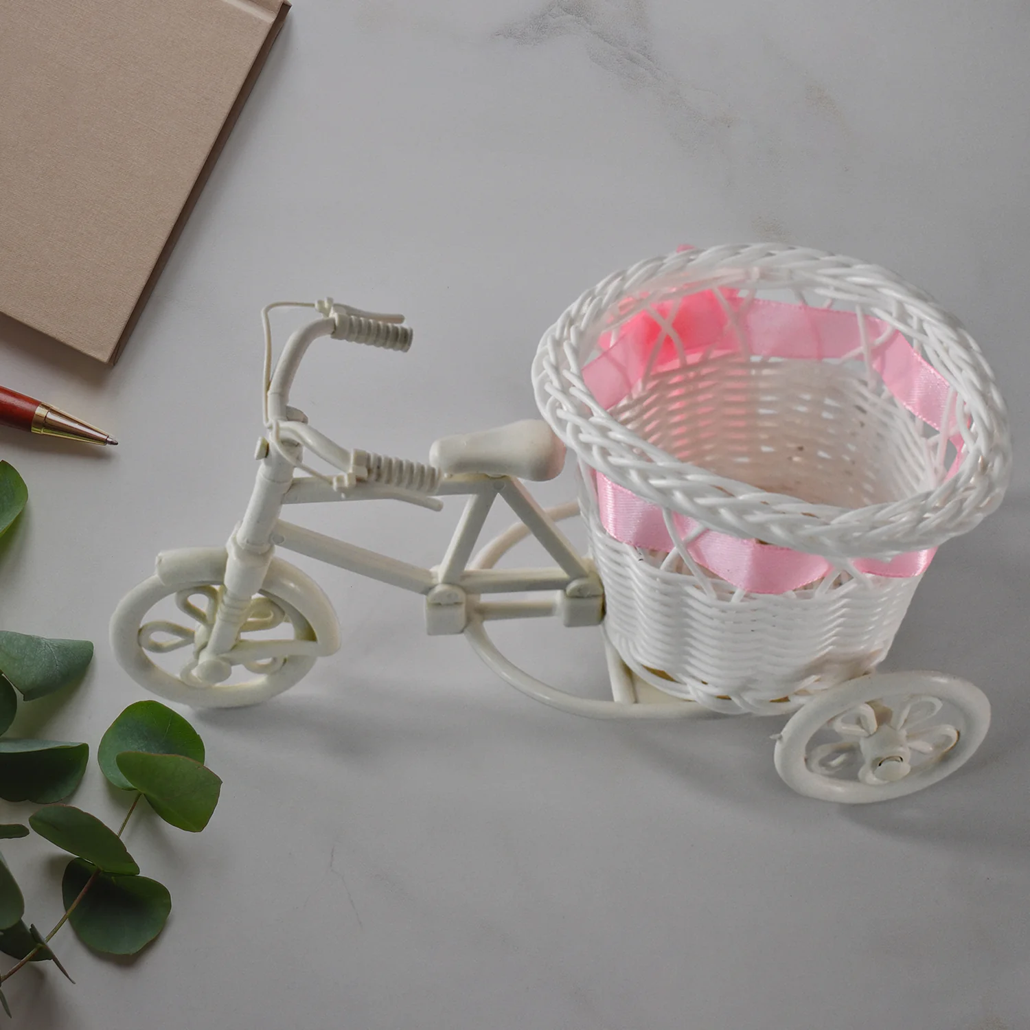 Plastic Cycle Flower Vases For Home Decor; Bicycle Flower Pot Stand (1 Pc) - Image 4