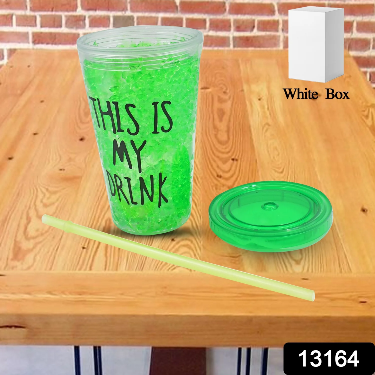 Plastic Drink Cup, Tea Coffee Tumbler with Lid and Straw (1 Pc) - Image 2