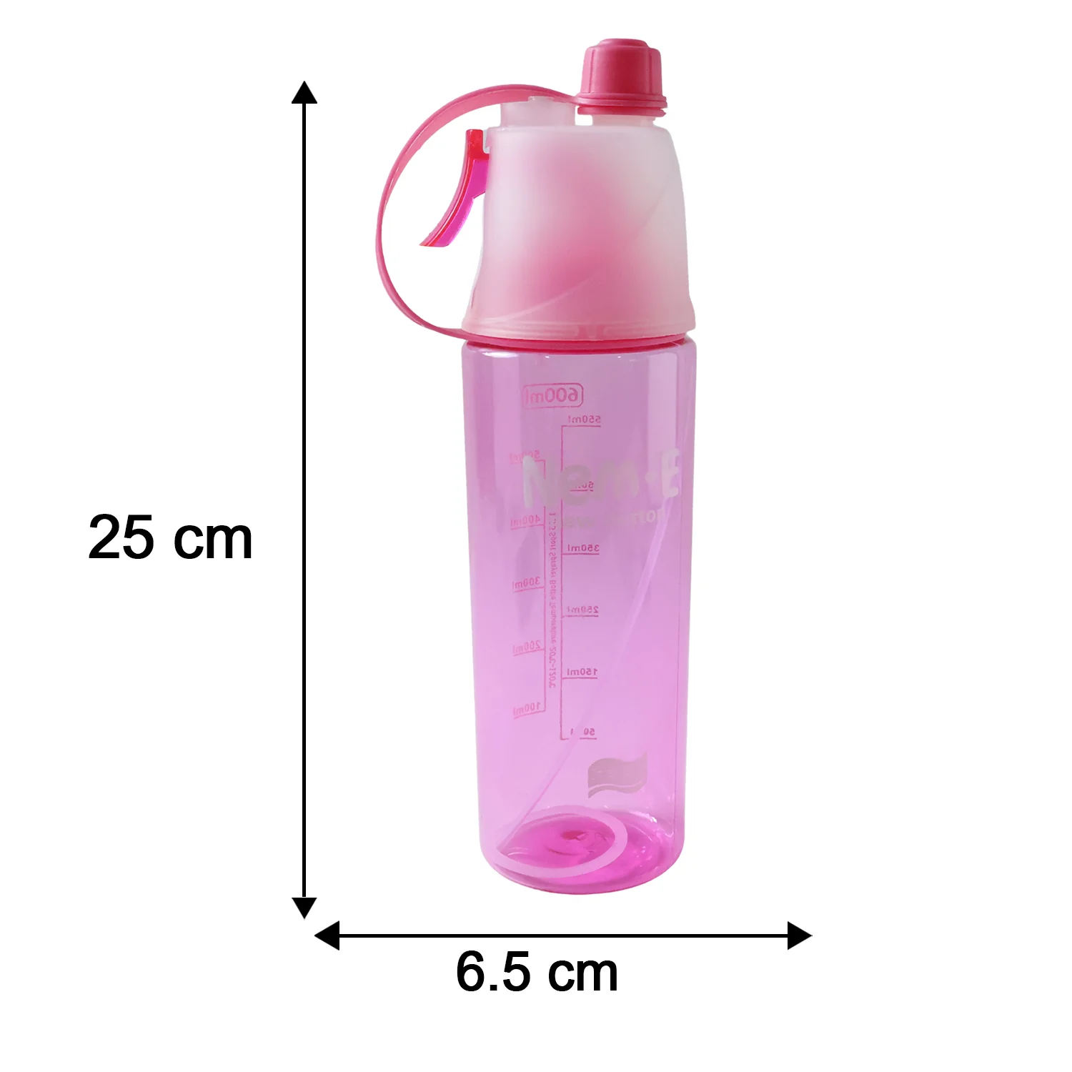 Plastic Sports Water Bottle – Dual Function with Built-In Mist Spray (600 ML) - Image 6
