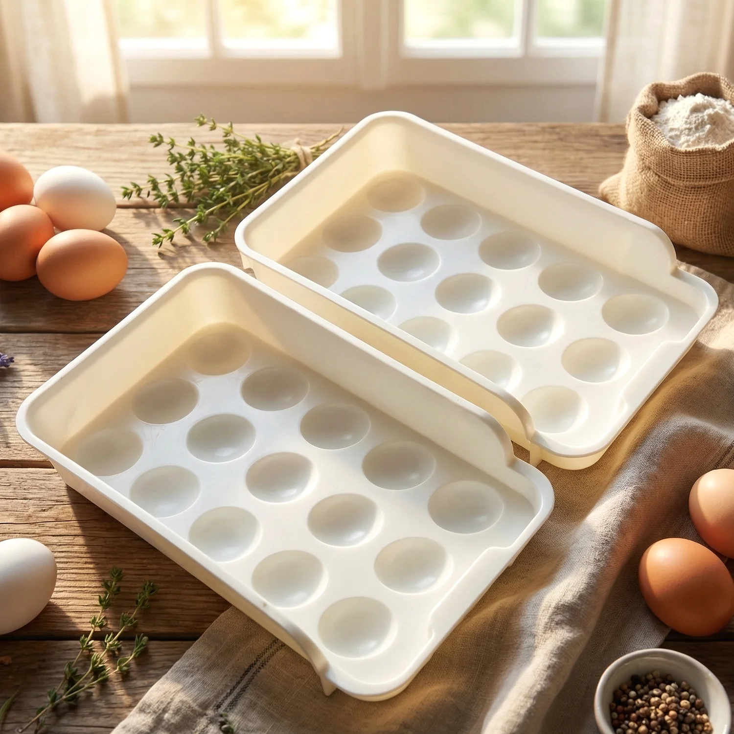Plastic Egg Storage Tray Holder Set (2 Pc Set) - Image 7