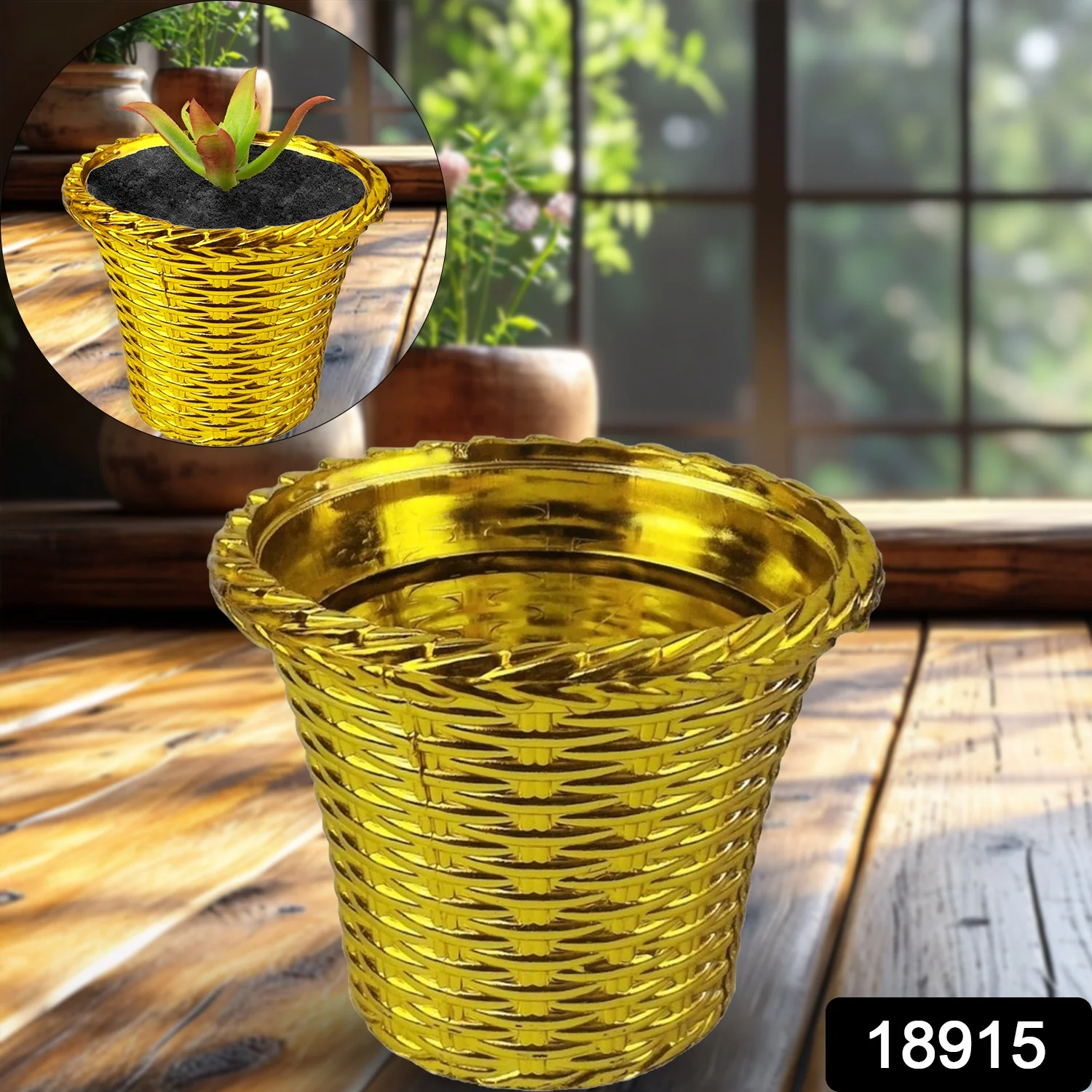 Plastic Flower Valencia (Pot) Home and Outdoor (1 Pc) - Image 2