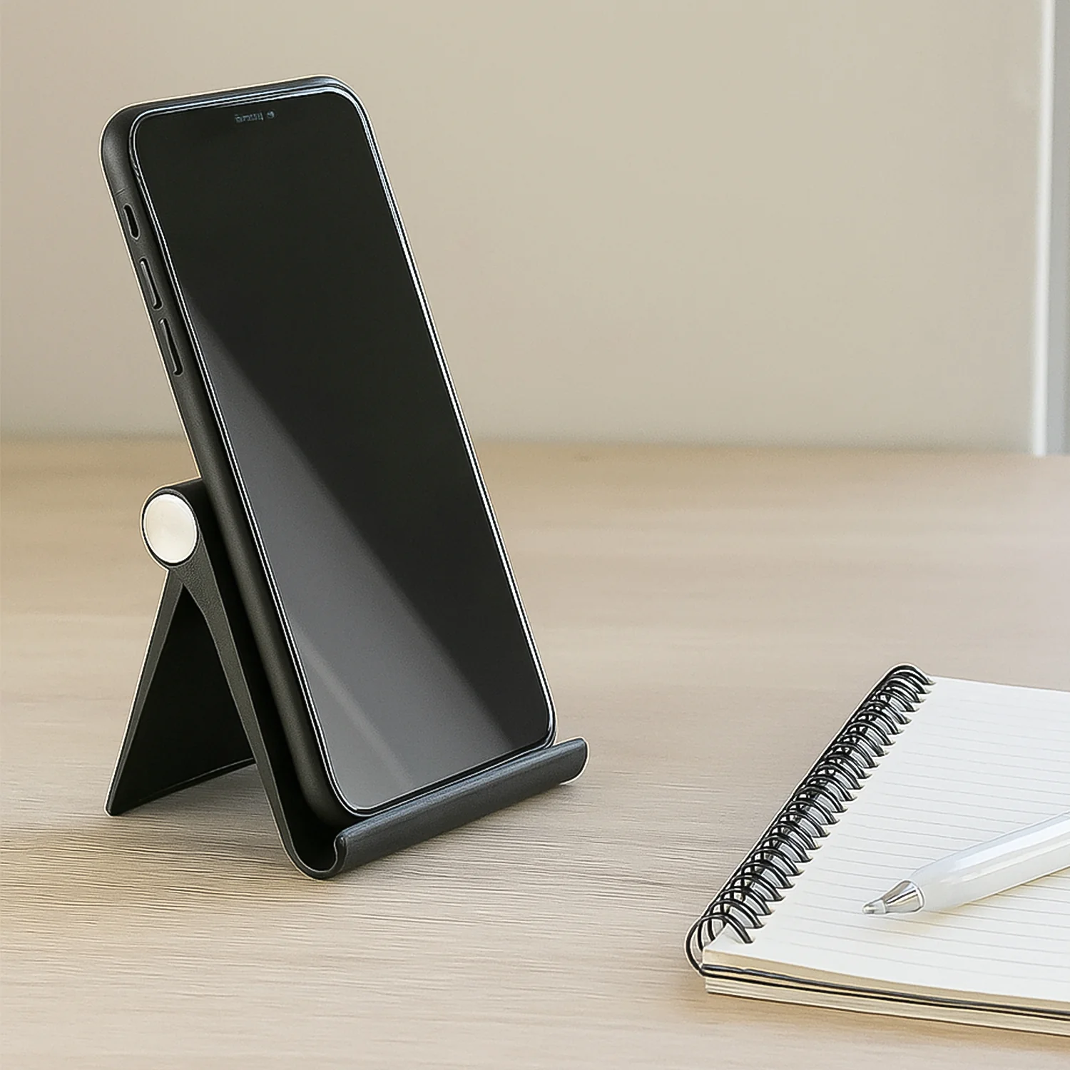 Plastic Foldable Desktop Mobile Stand (1 Pc / Black) - Image 6