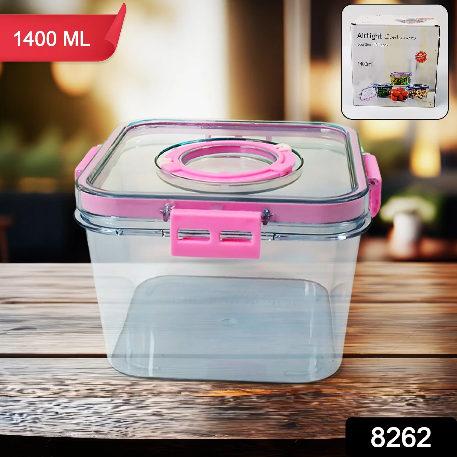 High Quality Plastic Food Storage ContainerFood Box (1400ML) - Image 2