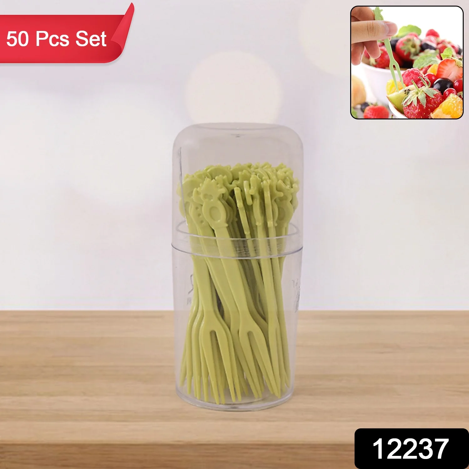 Plastic Fruit Forks Cake Dessert Forks Mini Forks (50 Pcs Set) - Image 2