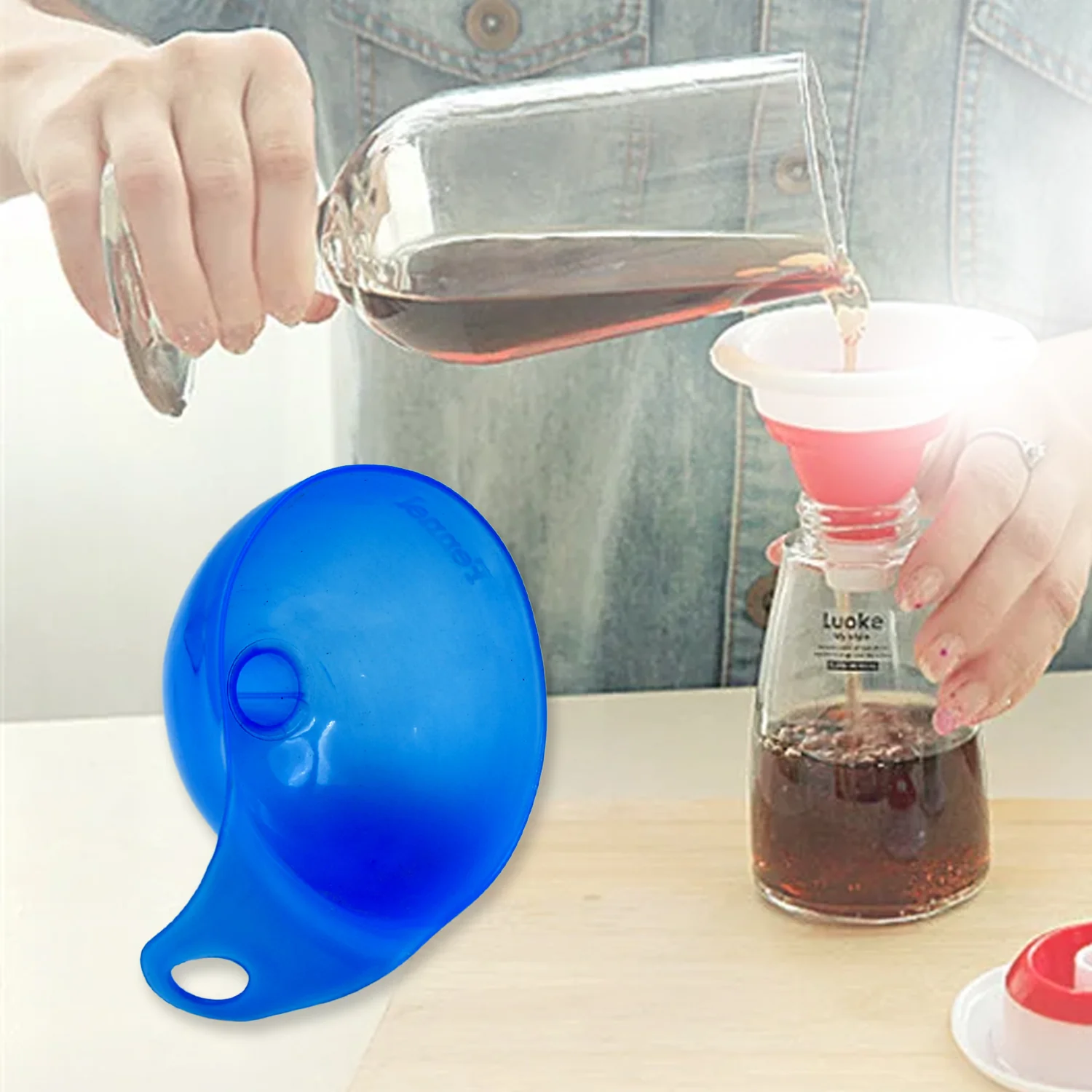 Plastic Funnel for Pouring Oil Sauce Water Juice Cooking Small Food Grains  1 Pc - Image 6