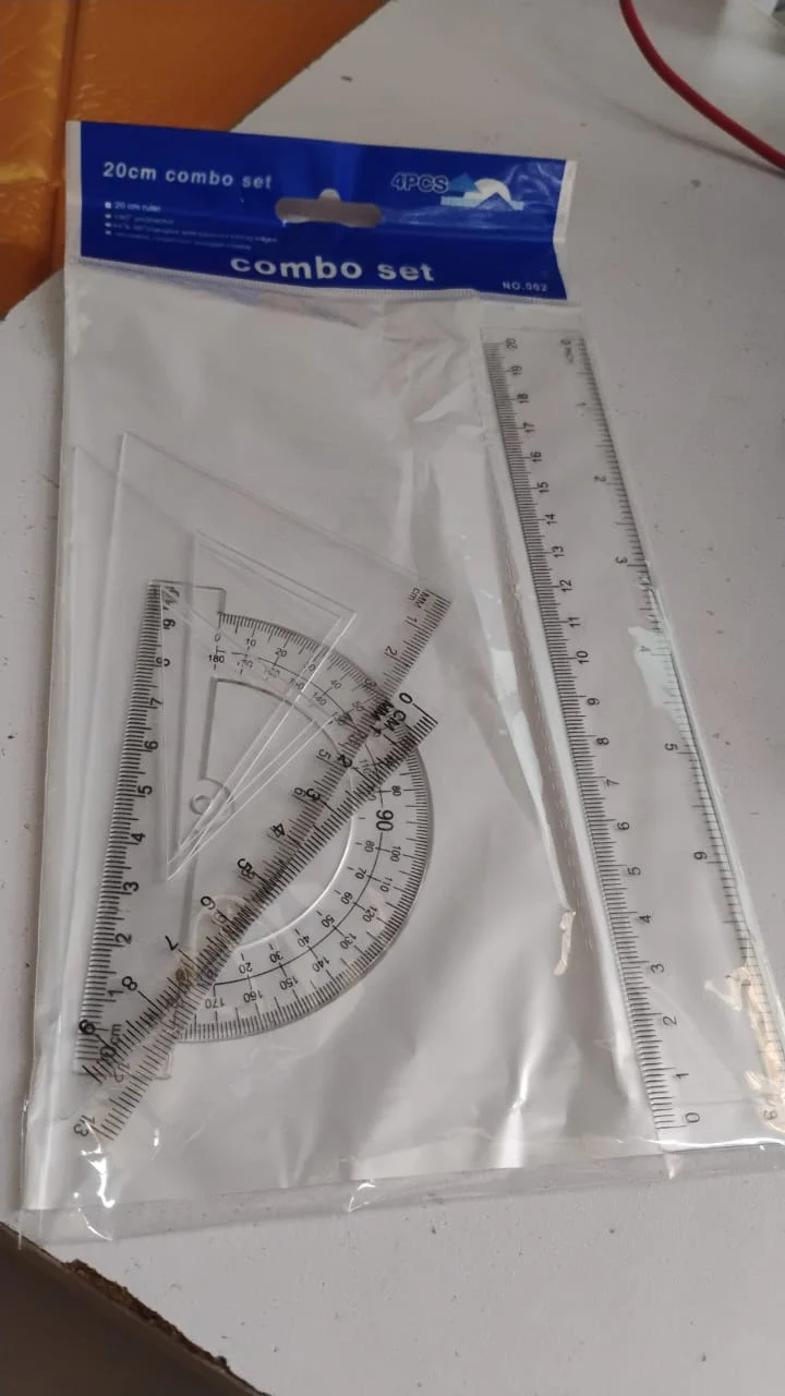 Plastic Geometry Set, Triangle Ruler Protractor Straight Ruler (4 Pcs Set) - Image 8