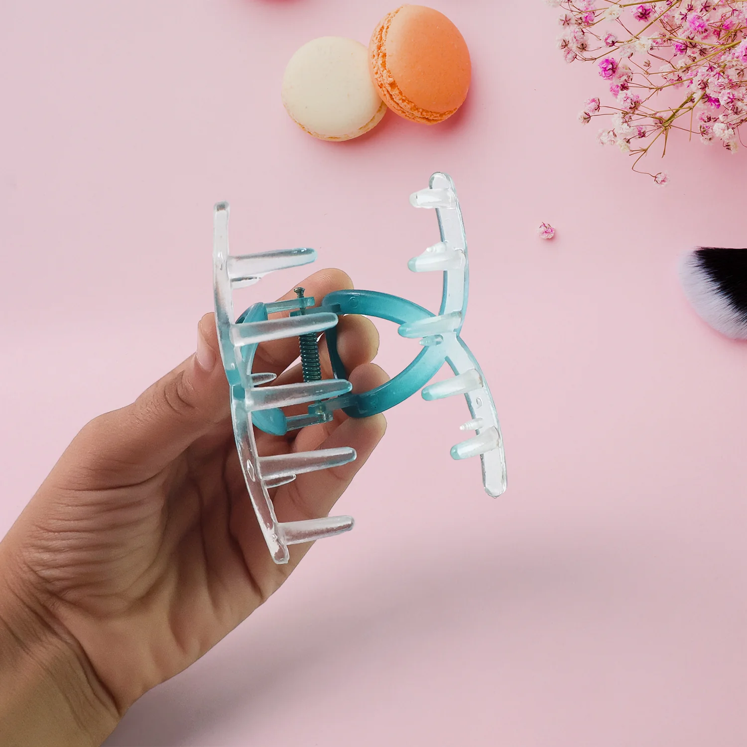 Plastic Hair Clamp Grip, Simple Matte Hair Barrette Clamp (12 Pc /  Mix Design) - Image 3