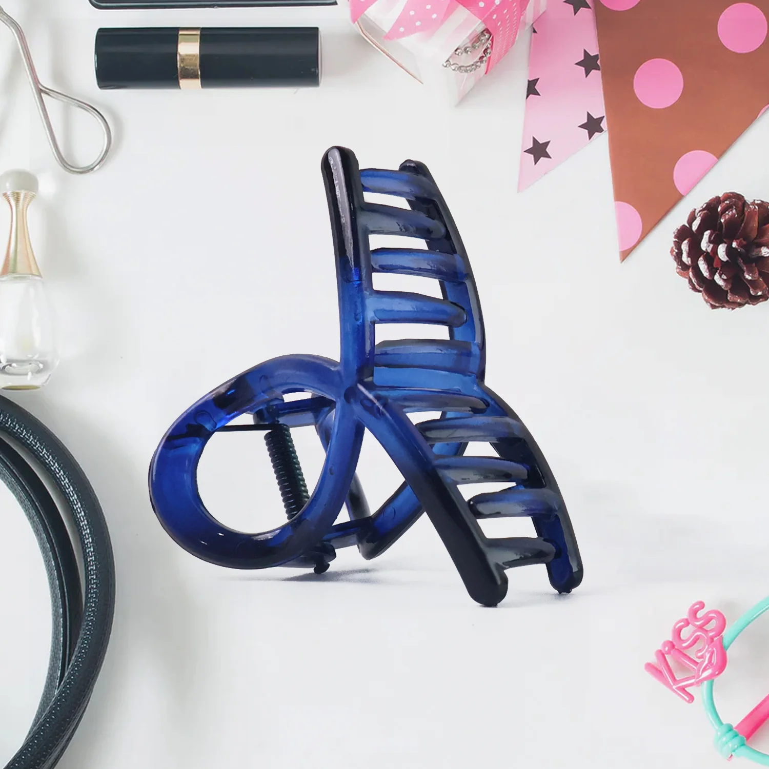 Plastic Hair Clamp Grip, Simple Matte Hair Barrette Clamp (12 Pc /  Mix Design) - Image 7