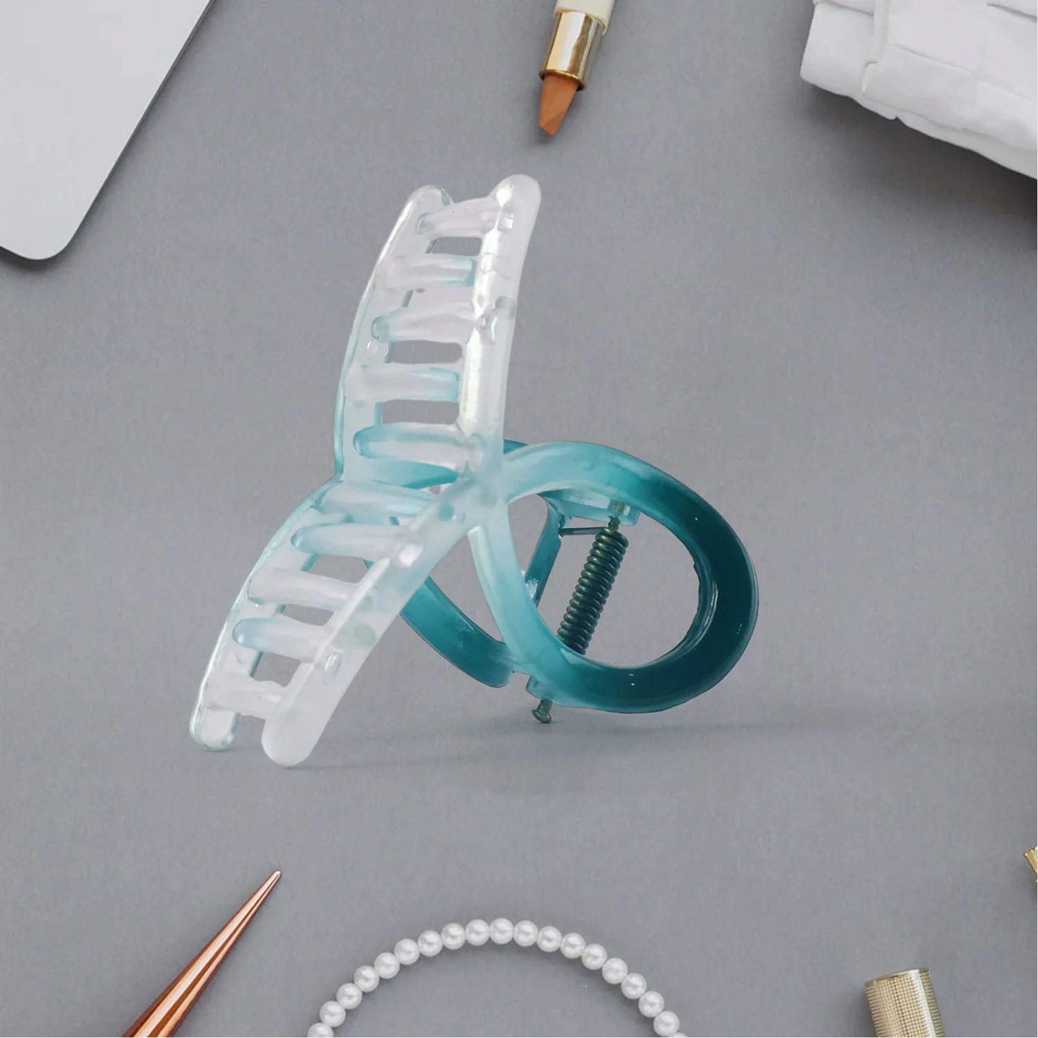 Plastic Hair Clamp Grip, Simple Matte Hair Barrette Clamp (12 Pc /  Mix Design) - Image 8