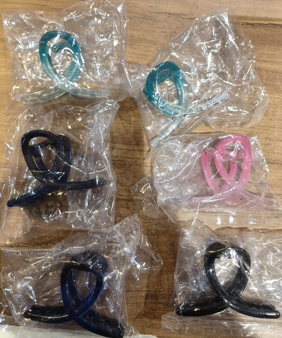 Plastic Hair Clamp Grip, Simple Matte Hair Barrette Clamp (12 Pc /  Mix Design) - Image 9