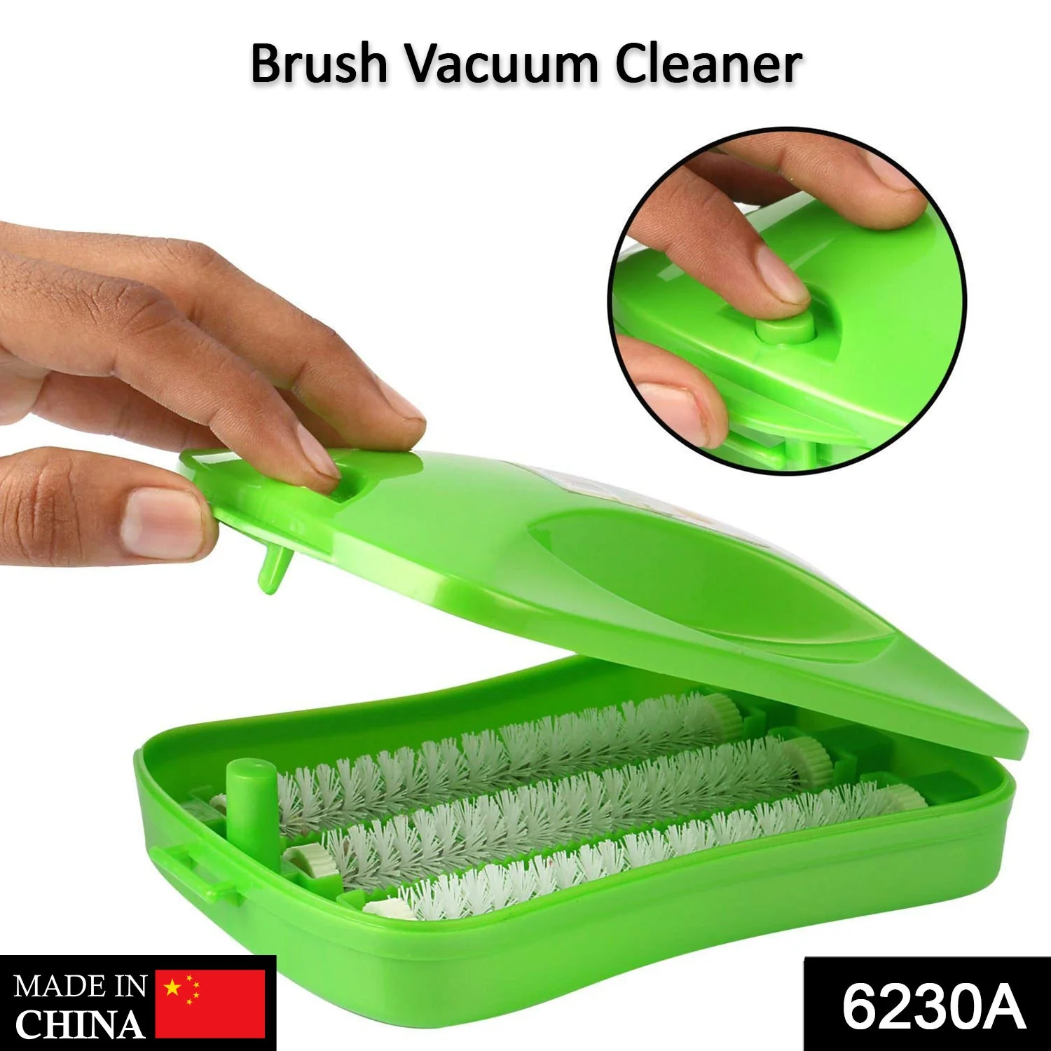 Plastic Handheld Carpet Roller Brush Cleaning with Dust Crumb Collector, Wet, and Dry Brush - Image 2