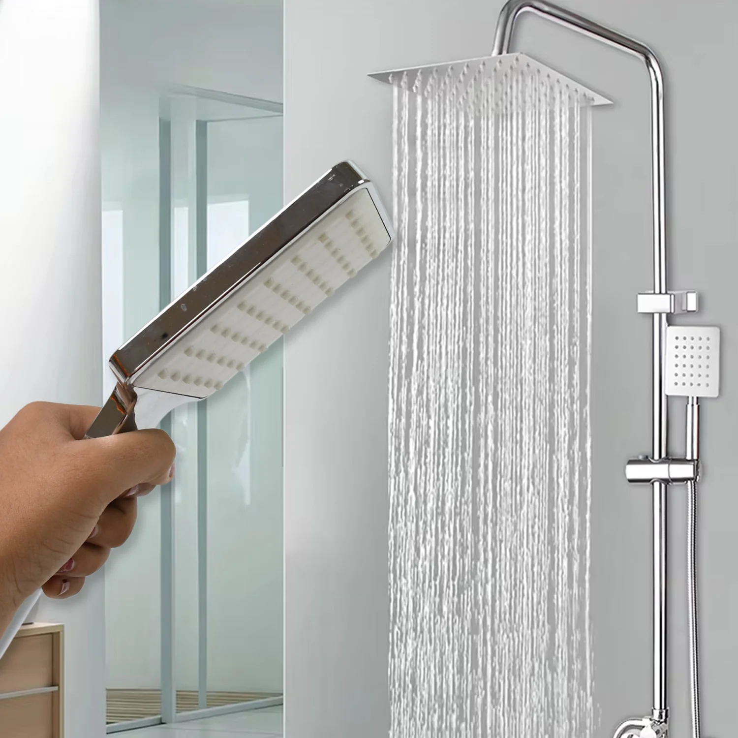 Plastic High Pressure Handheld Shower Head (1 Pc / Mix Design & Size) - Image 4