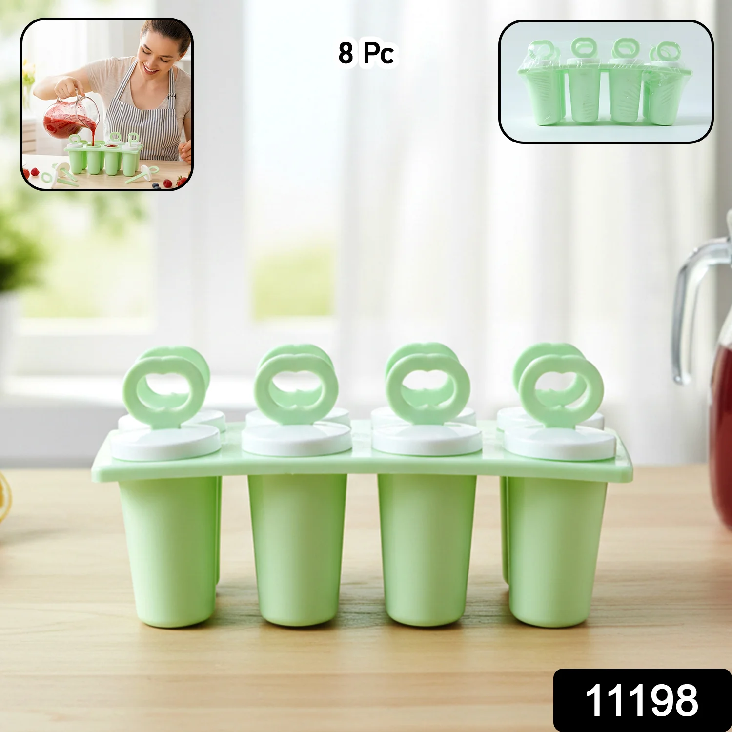 Prexo Plastic Ice Cream Popsicle Maker (8 Pc Set) - Image 2