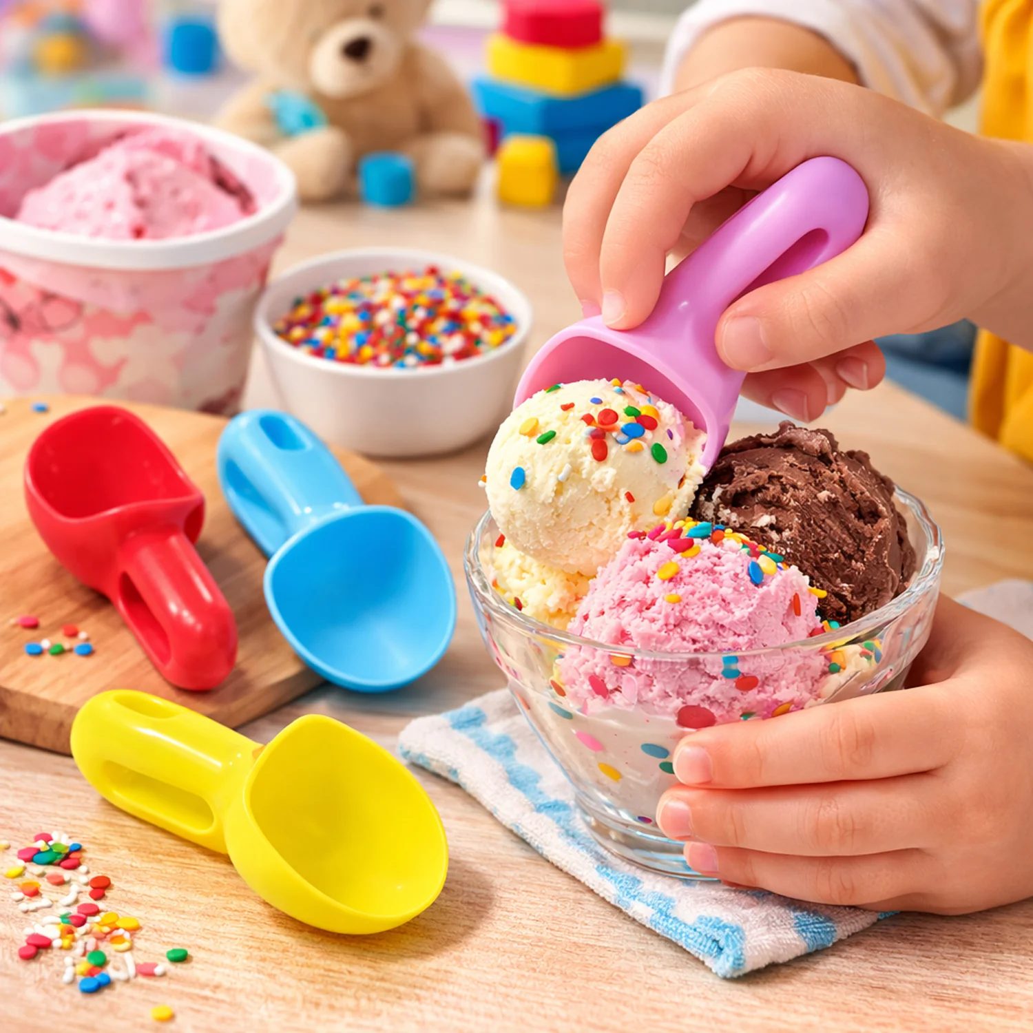 Plastic Ice Cream Scoop Set (4 Pc) - Image 5