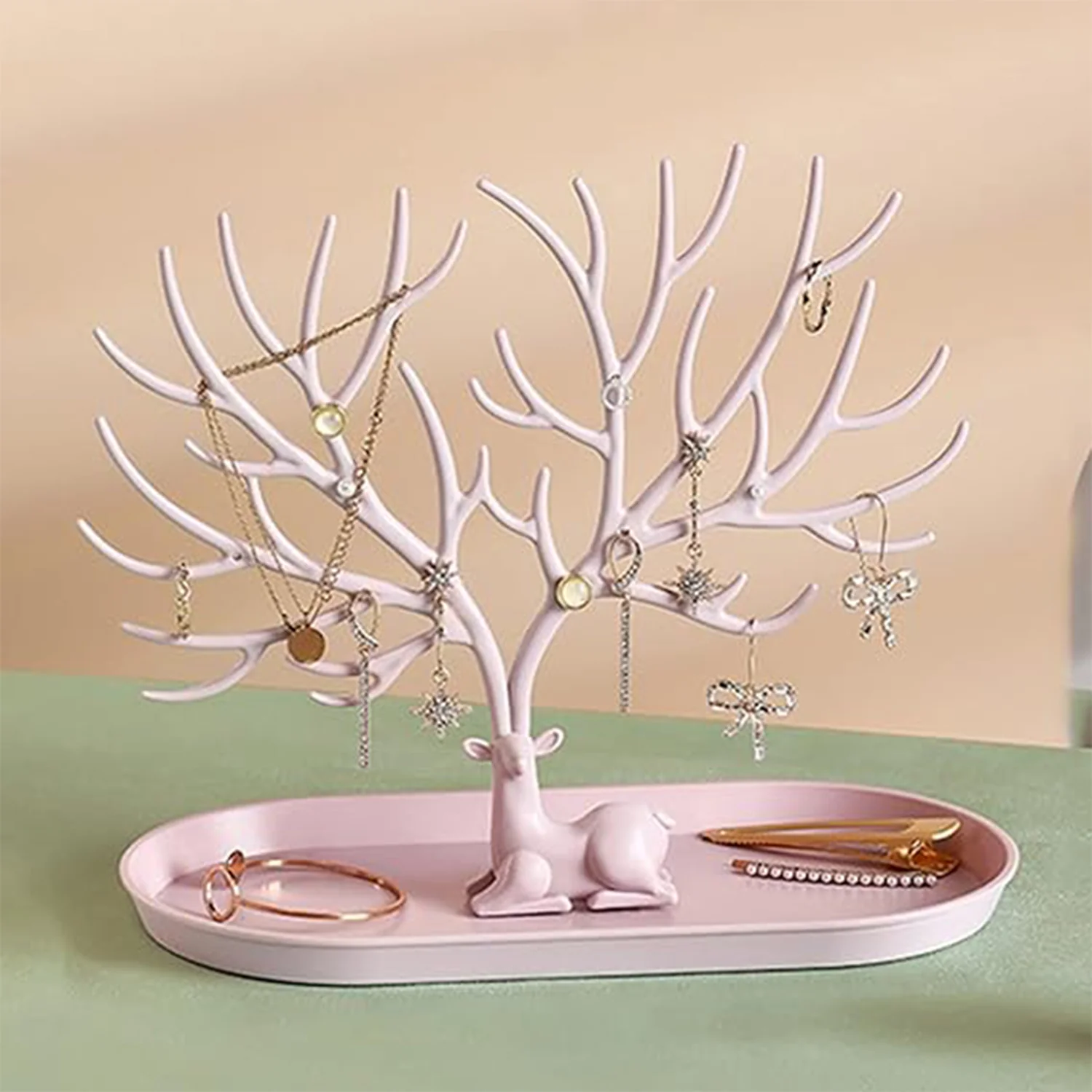Plastic Jeweller Organizer Earring Holder and Necklace Rack With Drawer (1 Pc) - Image 3