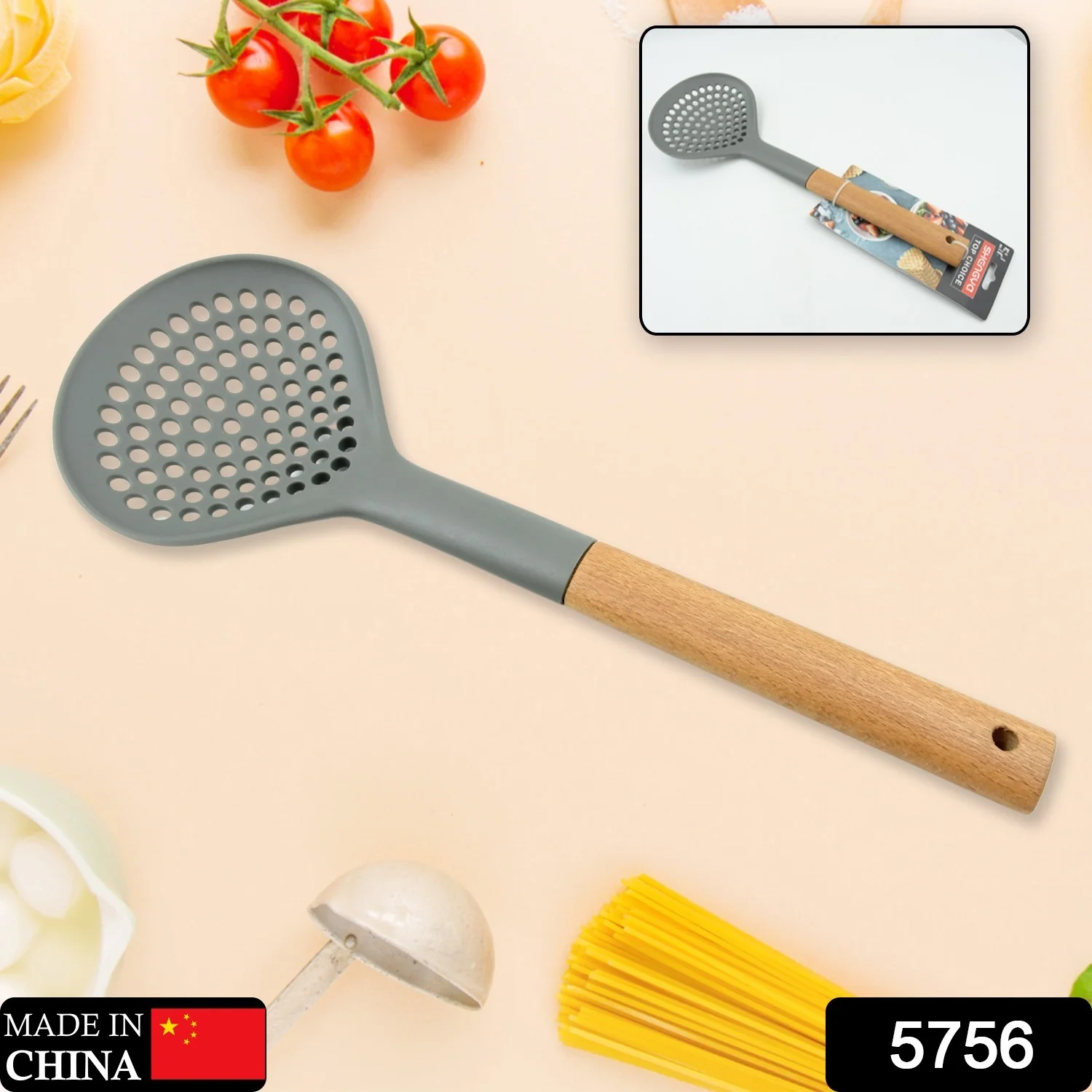 Plastic Kitchen Accessories Skimmer, Spatula Spoon & Soup Spoon Heat Resistant  Non Stick Spoons Kitchen Cookware Items Heat Resistant Plastic Kitchen Utensils for Cooking, BPA FREE Gadgets for Non-Stick Cookware (1 Pc ) - Image 3