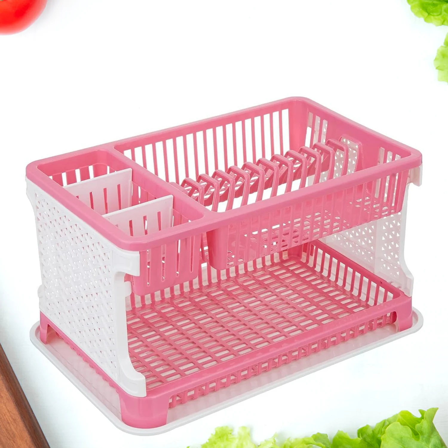 Plastic Kitchen Organizer Rack with Water Storing Tray - Image 3