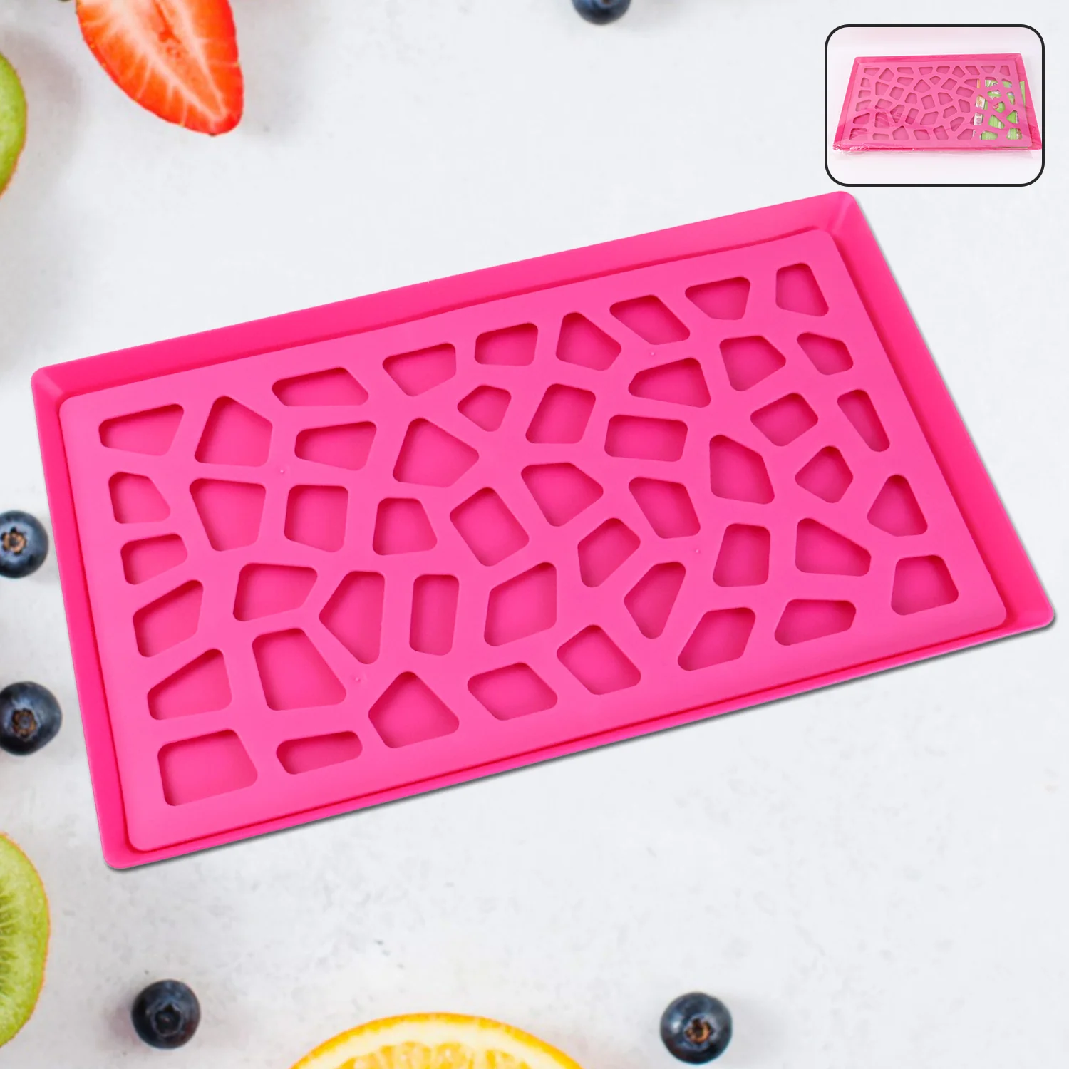 Plastic Kitchen Tray with Modern Hollow Design (40x25 cm) - Image 3