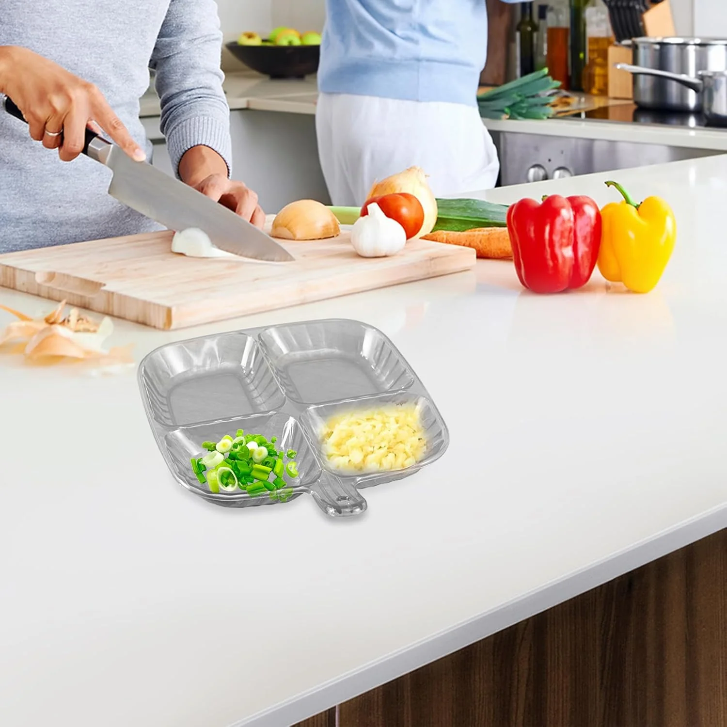 Plastic Kitchen Trays for Serving (4 Compartment / 1 Pc) - Image 8