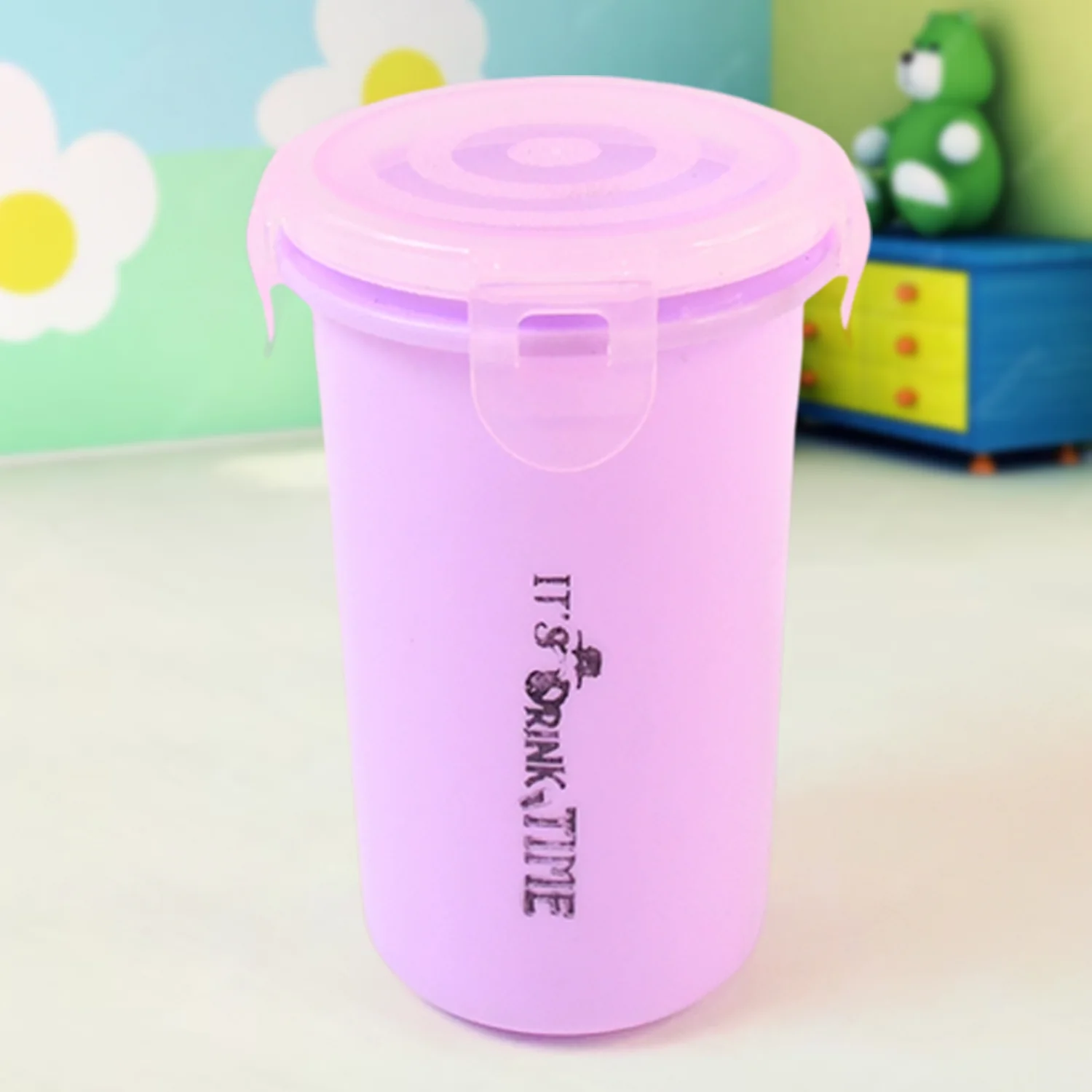 Plastic Lunch Box With Small Box, Bottle & Sponn for Kids Lunch Box (4 Pc Set) - Image 3