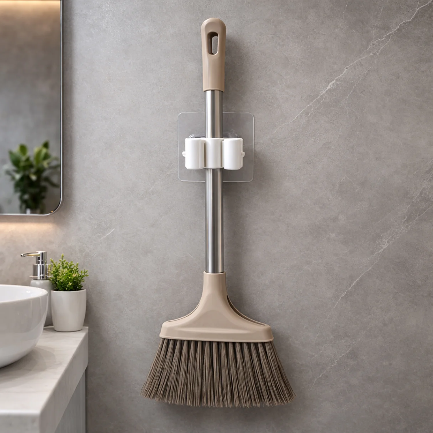 Plastic Magic Broom Holder Wall Mounted (1  Pc) - Image 3