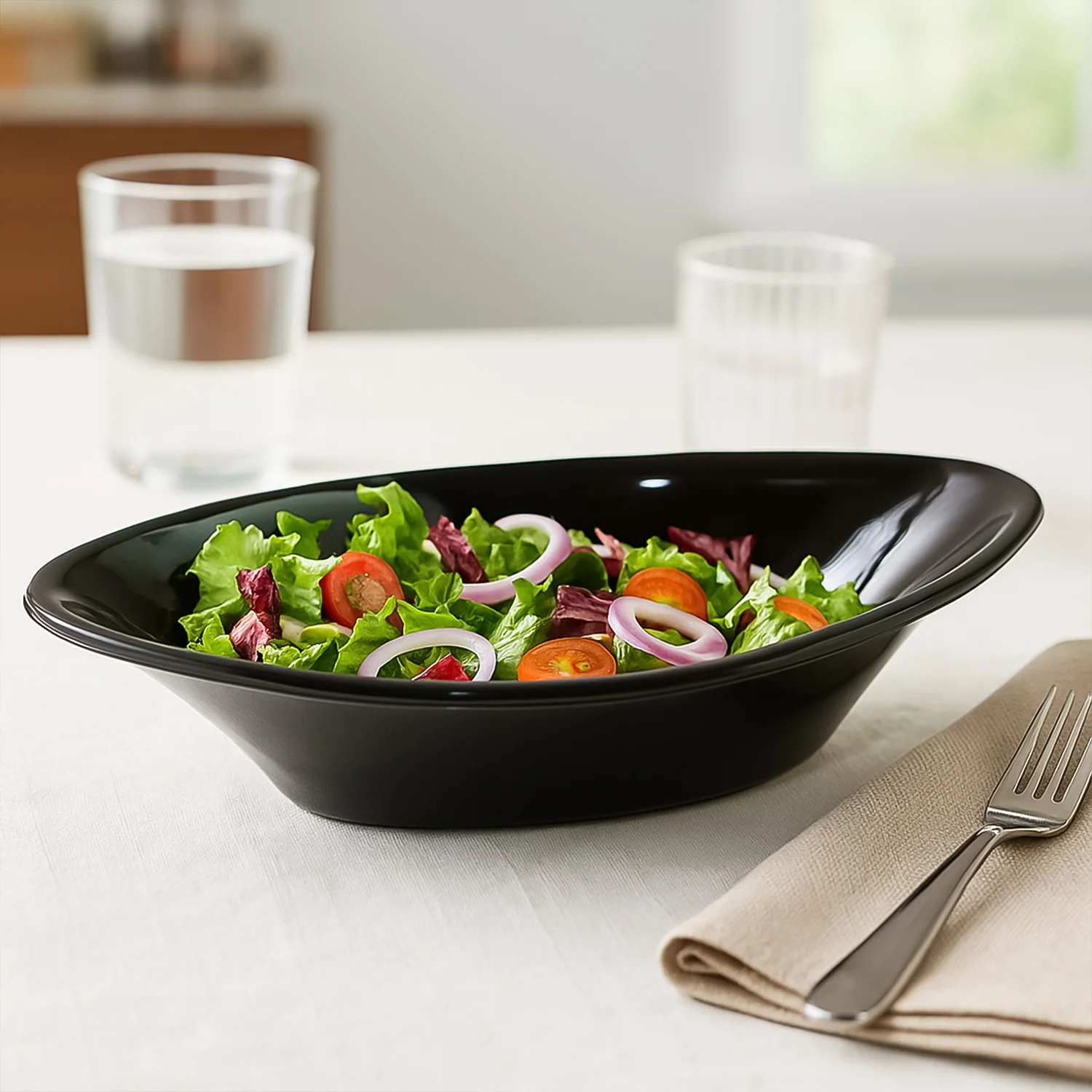 Plastic Marin Serving Bowl – Elegant Oval Deep Bowl (1 Pc / Balck) - Image 3