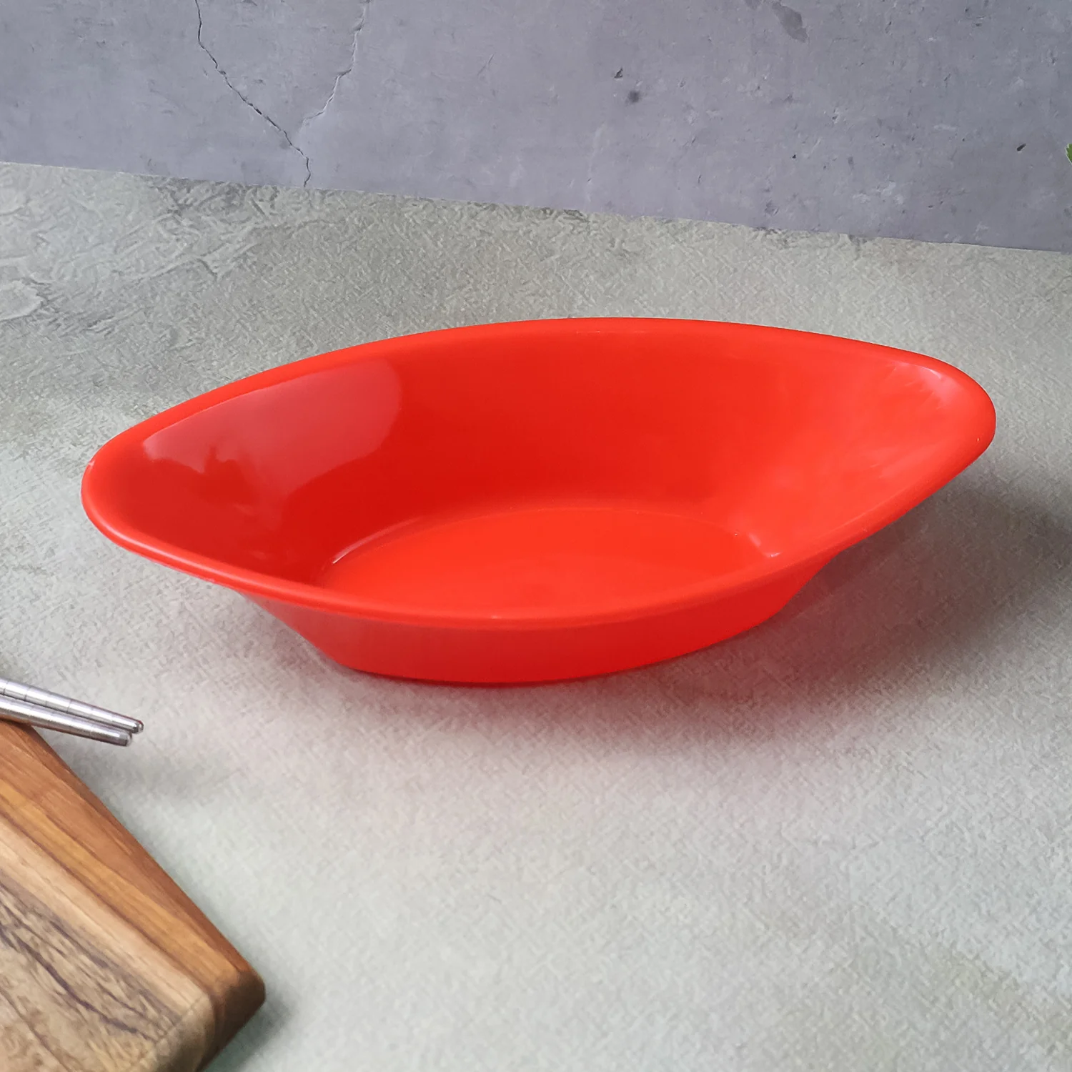 Plastic Marin Serving Bowl – Elegant Oval Deep Bowl (1 Pc / Red) - Image 4