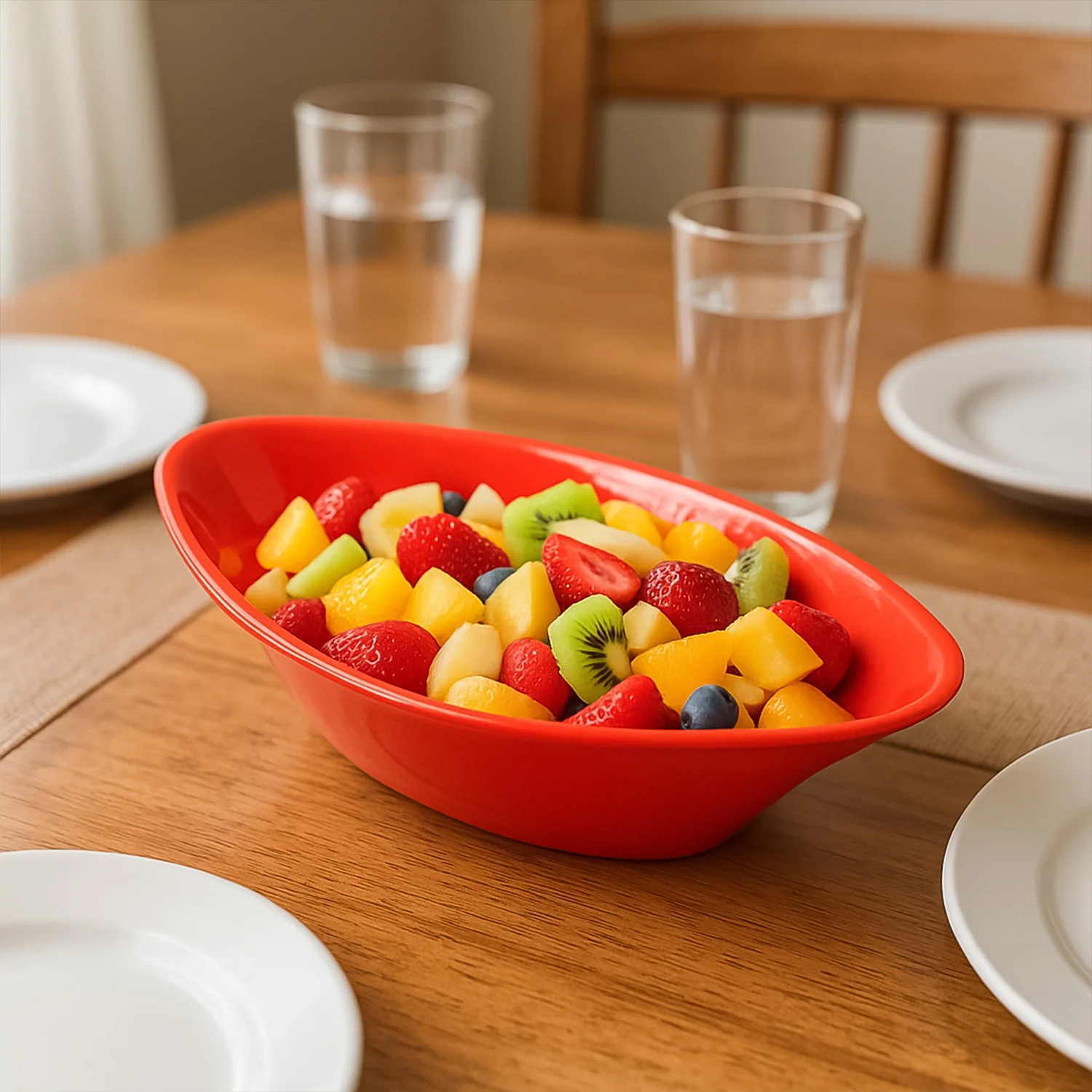 Plastic Marin Serving Bowl – Elegant Oval Deep Bowl (1 Pc / Red) - Image 6