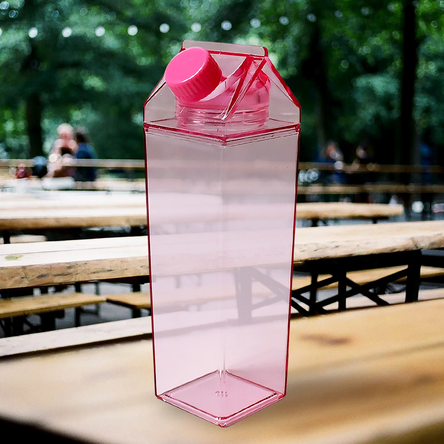 Plastic Milk Carton Colorful Clear Water Bottle, 17 Oz Portable Milk Box - Image 3