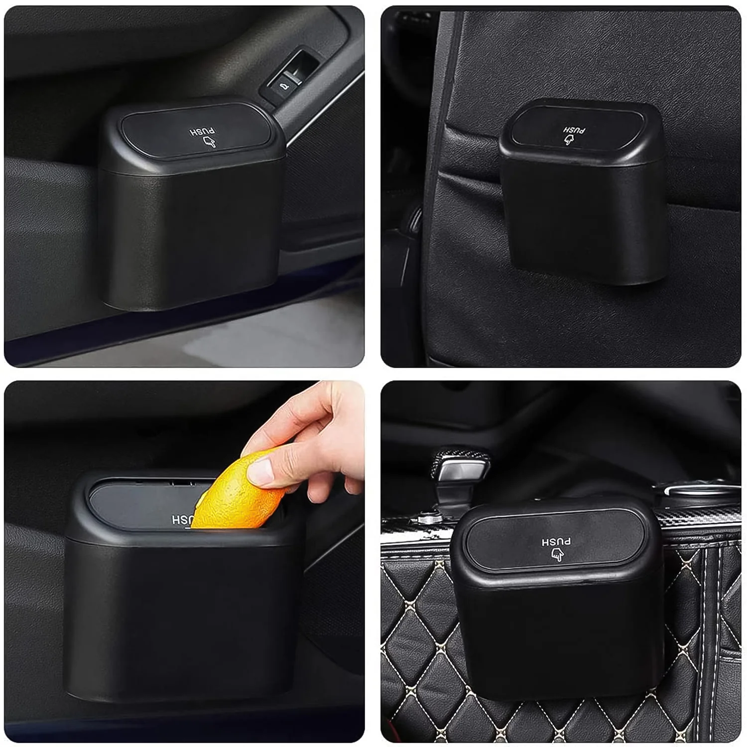 Plastic Mini Car Trash Can / Bin with Lid (1 Pc / With Brown Box) - Image 7