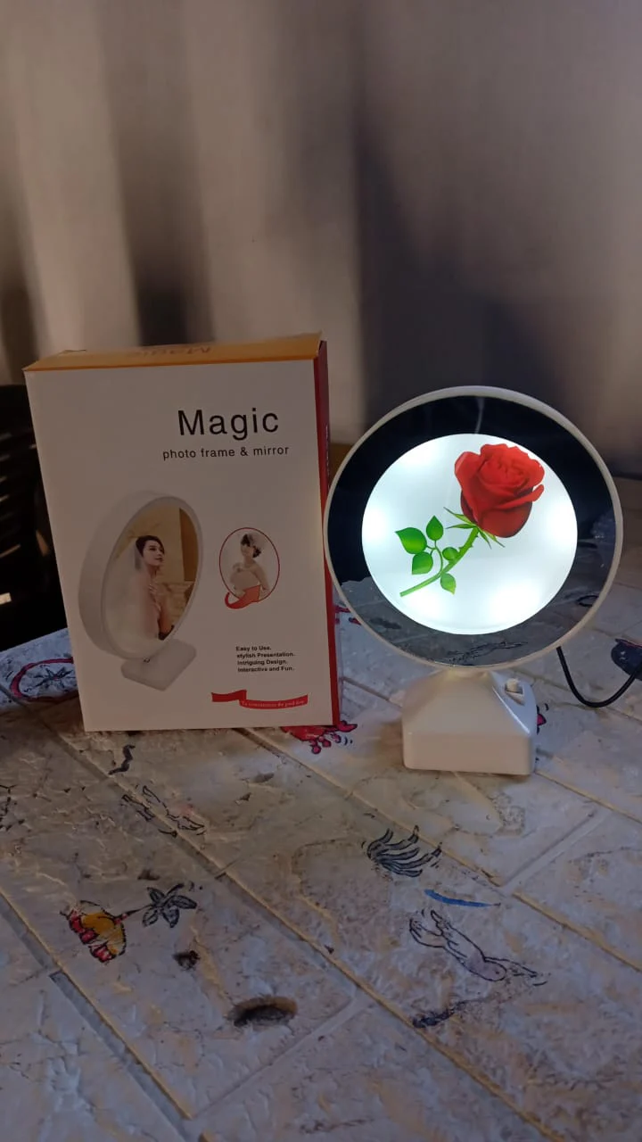 Plastic 2 in 1 Mirror Come Photo Frame with Led Light - Image 11