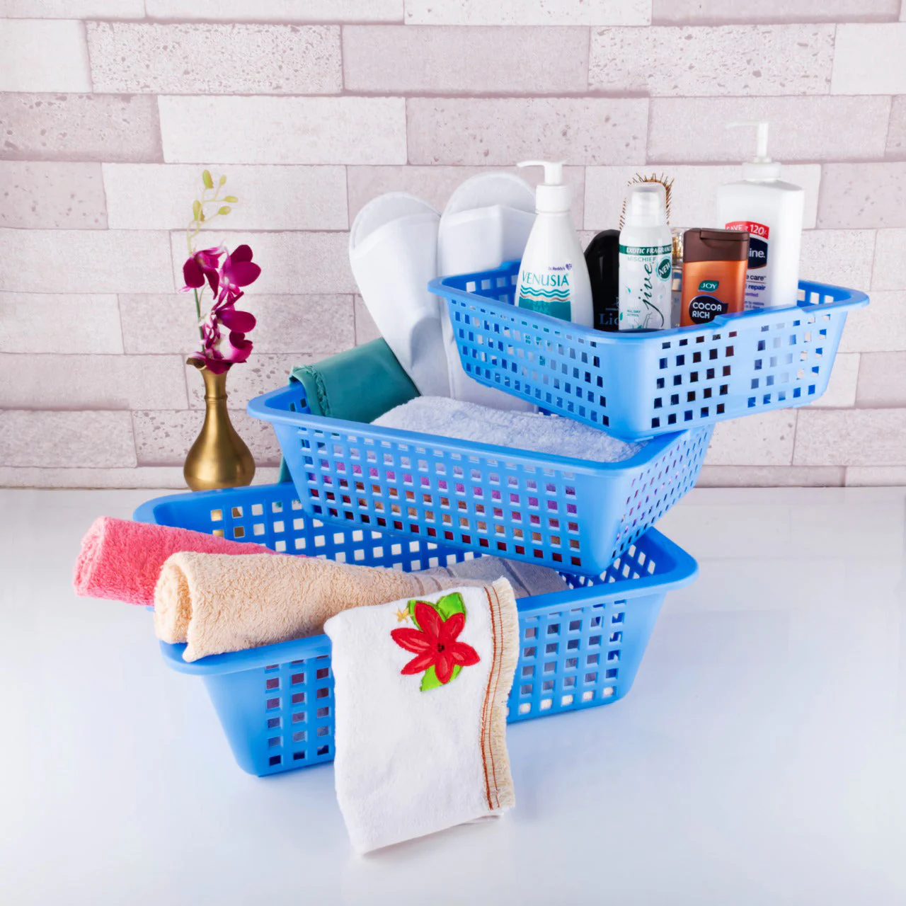 Plastic Multiple Size Cane Fruit Baskets (3 Size Large, Medium, Small) - Image 3