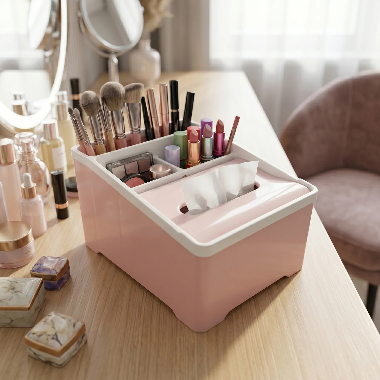 Plastic Multipurpose Storage Organizer Box with Compartments - Image 5