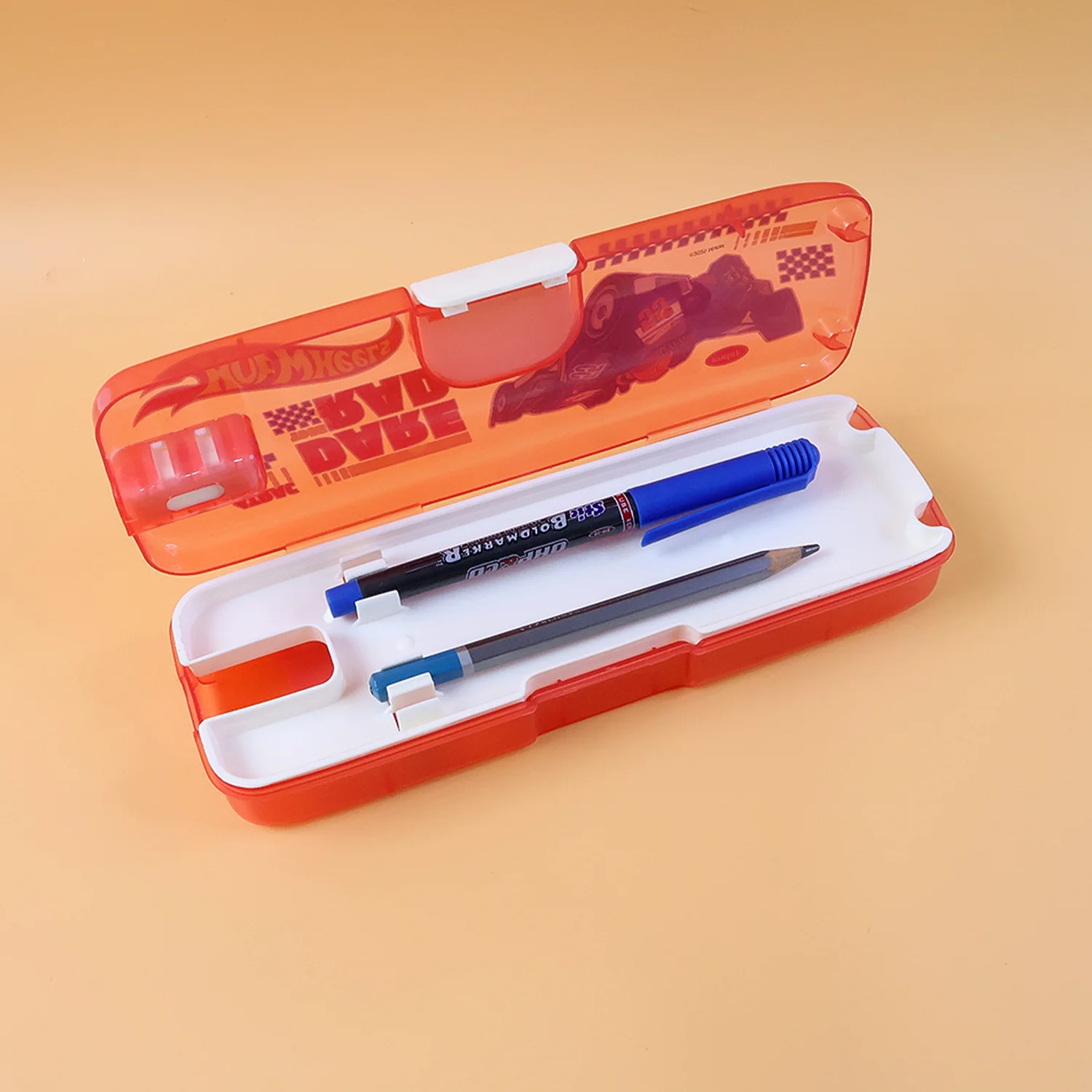Plastic Pencil Box with LED Light & Cartoon Print (1 Pc) - Image 3